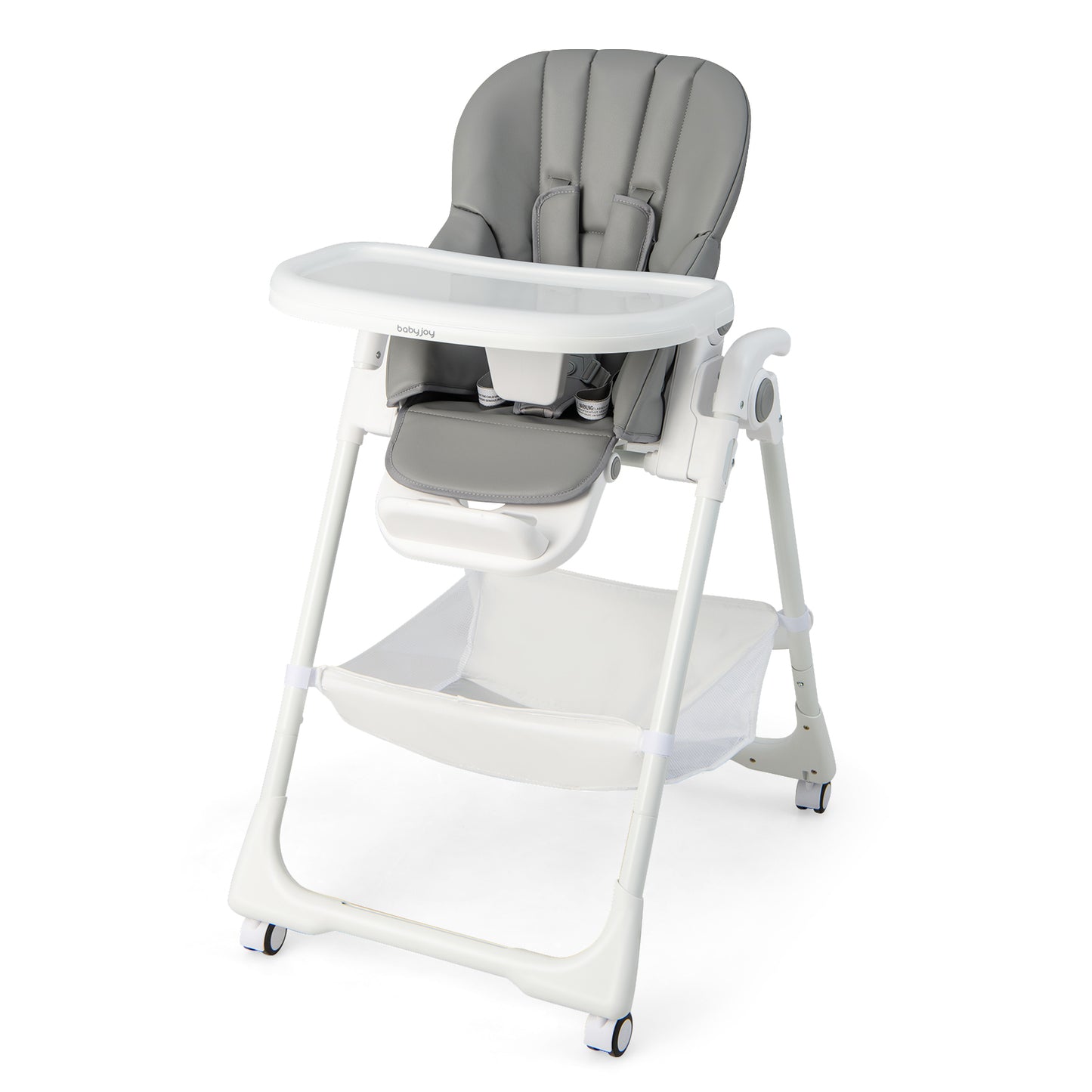 Convertible Infant Dining Chair with 5 Backrest and 3 Footrest Positions-Gray Kids Crystal