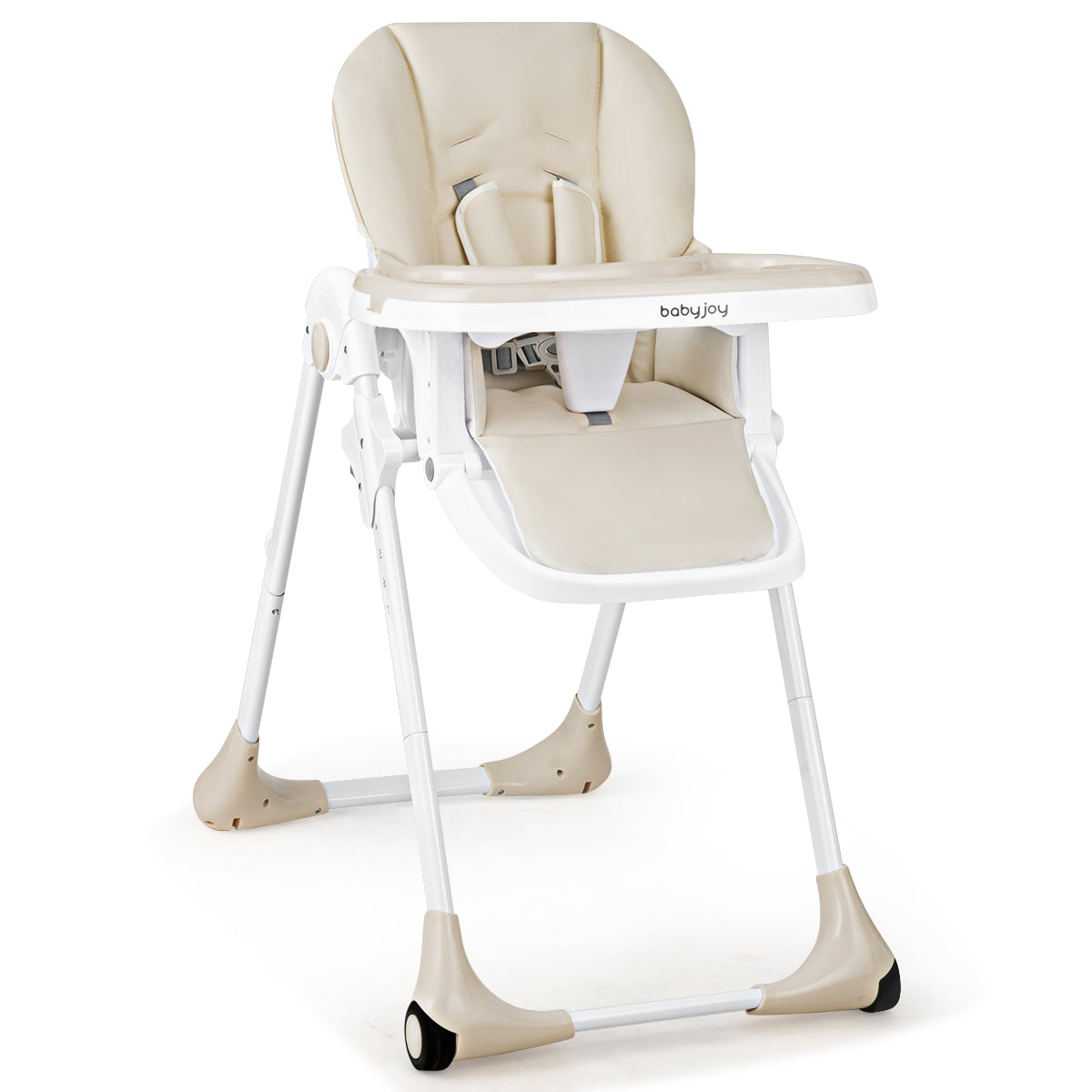 3-In-1 Convertible Baby High Chair for Toddlers-Beige Kids Crystal