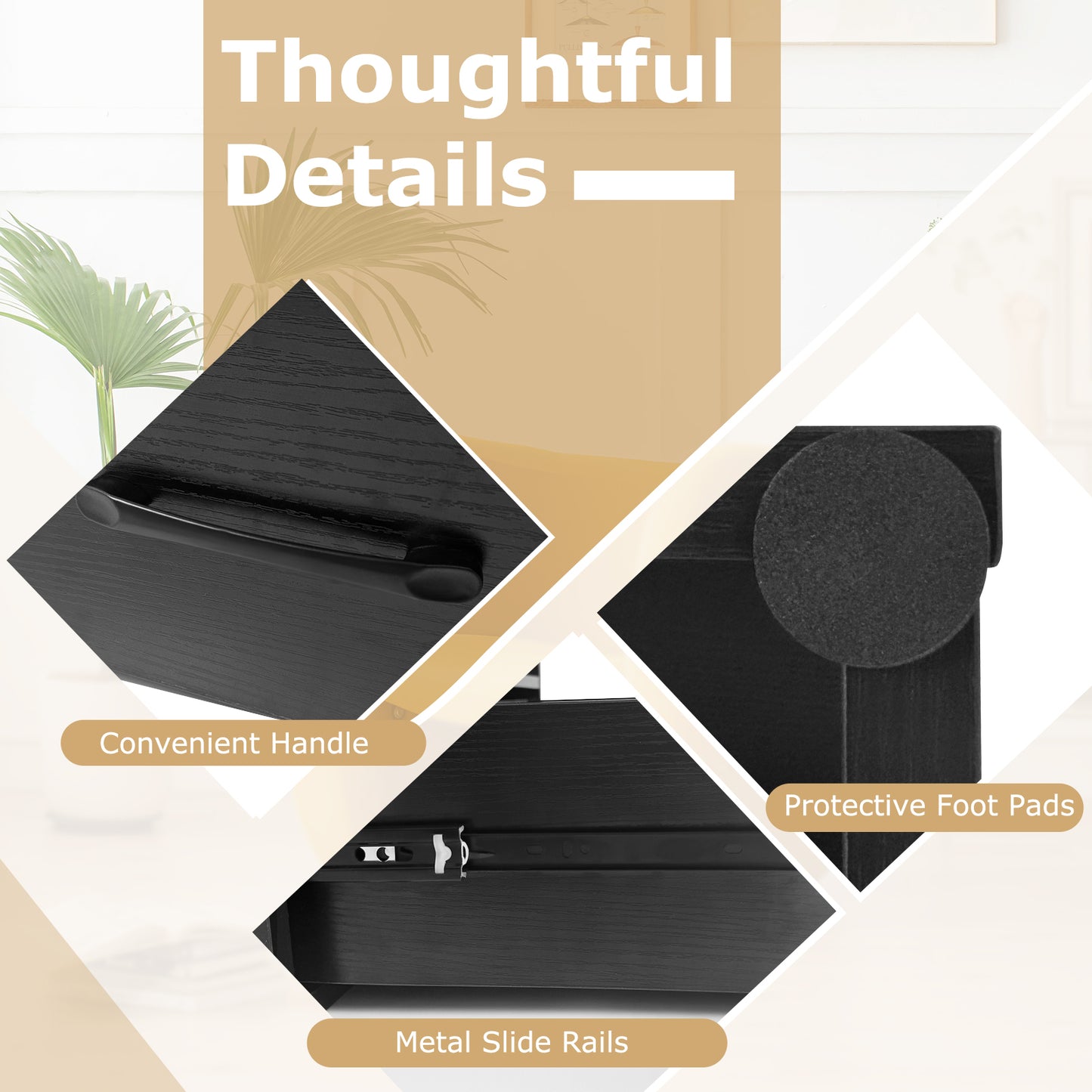 48 Inch Tall 4 Tiers Wood Bookcase with Drawer-Black Kids Crystal