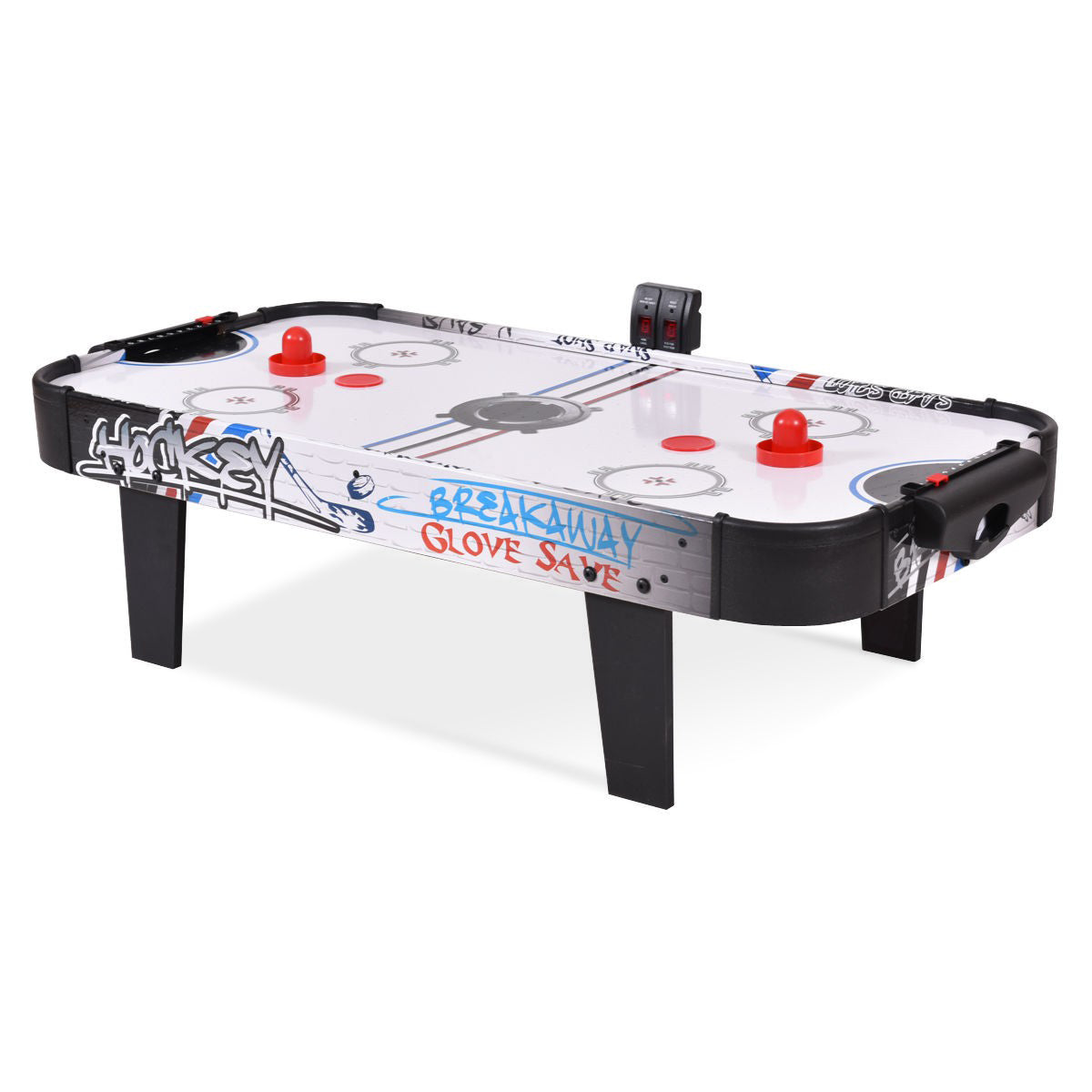 42 Inch Air Powered Hockey Table Top Scoring 2 Pushers Kids Crystal