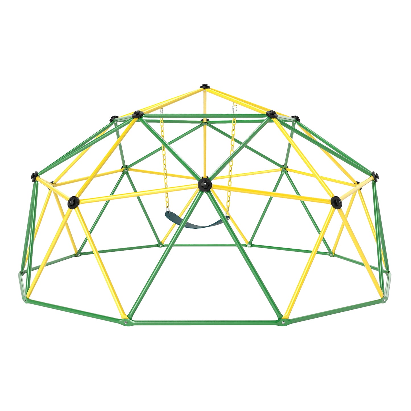10 Feet Dome Climber with Swing and 800 Lbs Load Capacity-Green Kids Crystal
