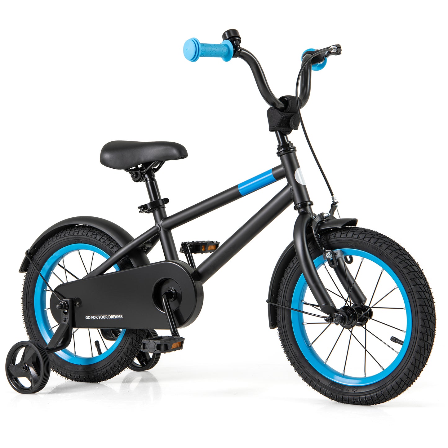 Kids Bike with Adjustable Handlebar and Saddle Black-14 inches Kids Crystal