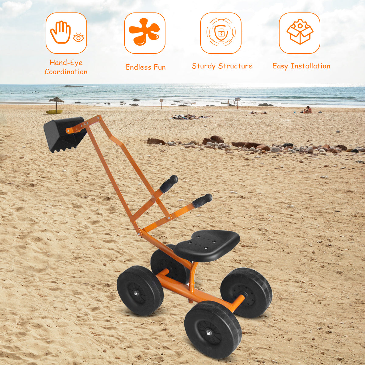 Heavy Duty Kid Ride-on Sand Digger Digging Excavator Kids Crystal