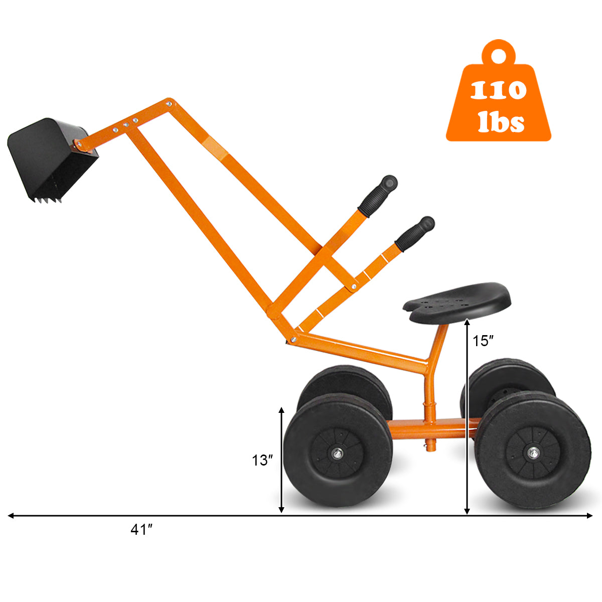 Heavy Duty Kid Ride-on Sand Digger Digging Excavator Kids Crystal