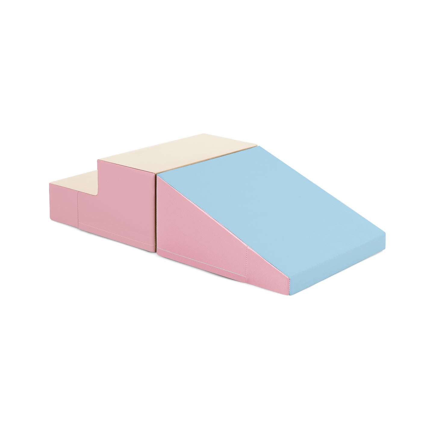 2-Piece Step and Slide Climber for Infants and Toddlers Baby Soft Play Set Foam Blocks-Pink & Blue Kids Crystal