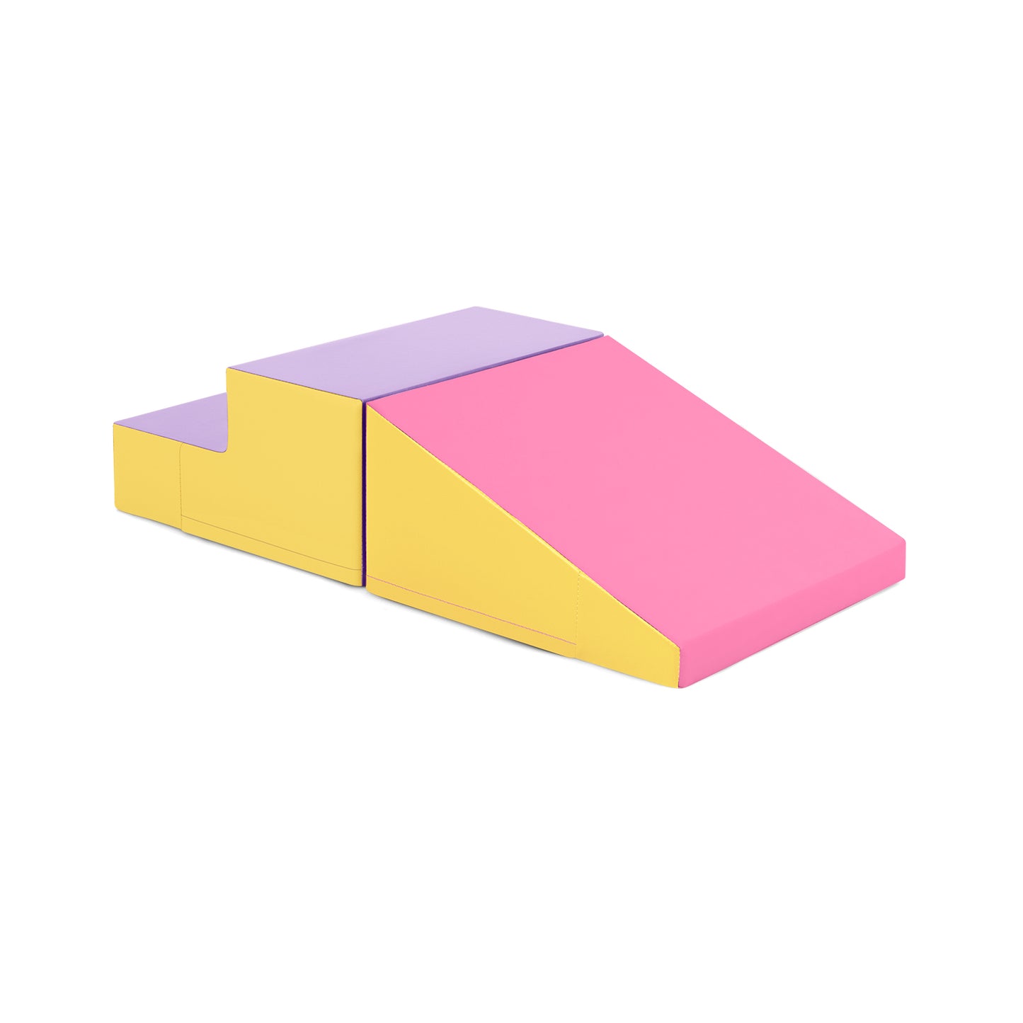 2-Piece Step and Slide Climber for Infants and Toddlers Baby Soft Play Set Foam Blocks-Yellow Kids Crystal