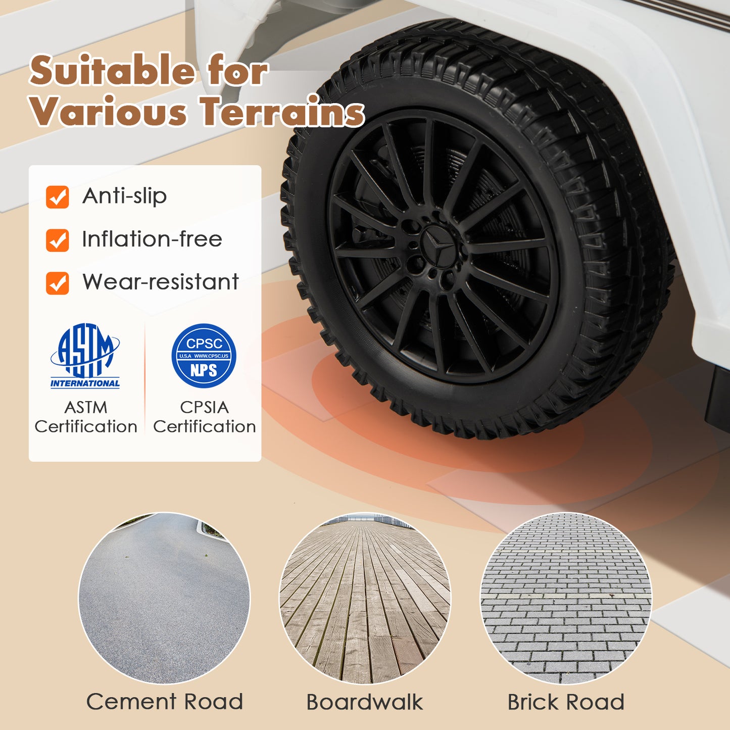 3-In-1 Ride on Push Car Mercedes Benz G350 Stroller Sliding Car with Canopy-White Kids Crystal