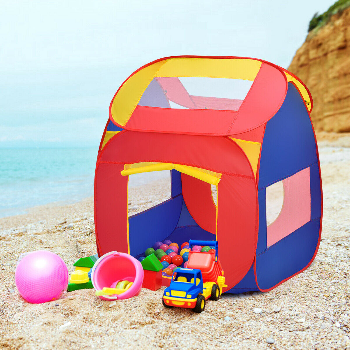 Portable Kid Play House Toy Tent with 100 Balls Kids Crystal