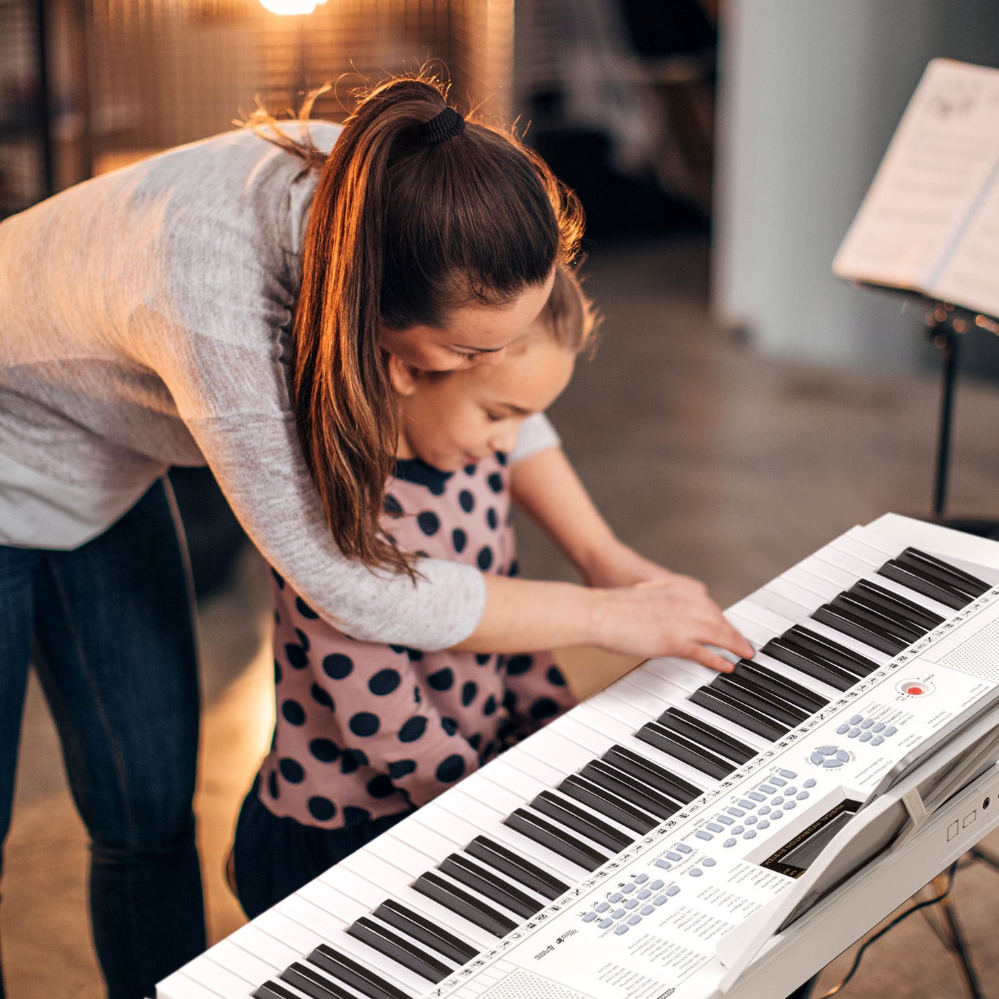 61-Key Electric Piano Keyboard for Beginner-White Kids Crystal