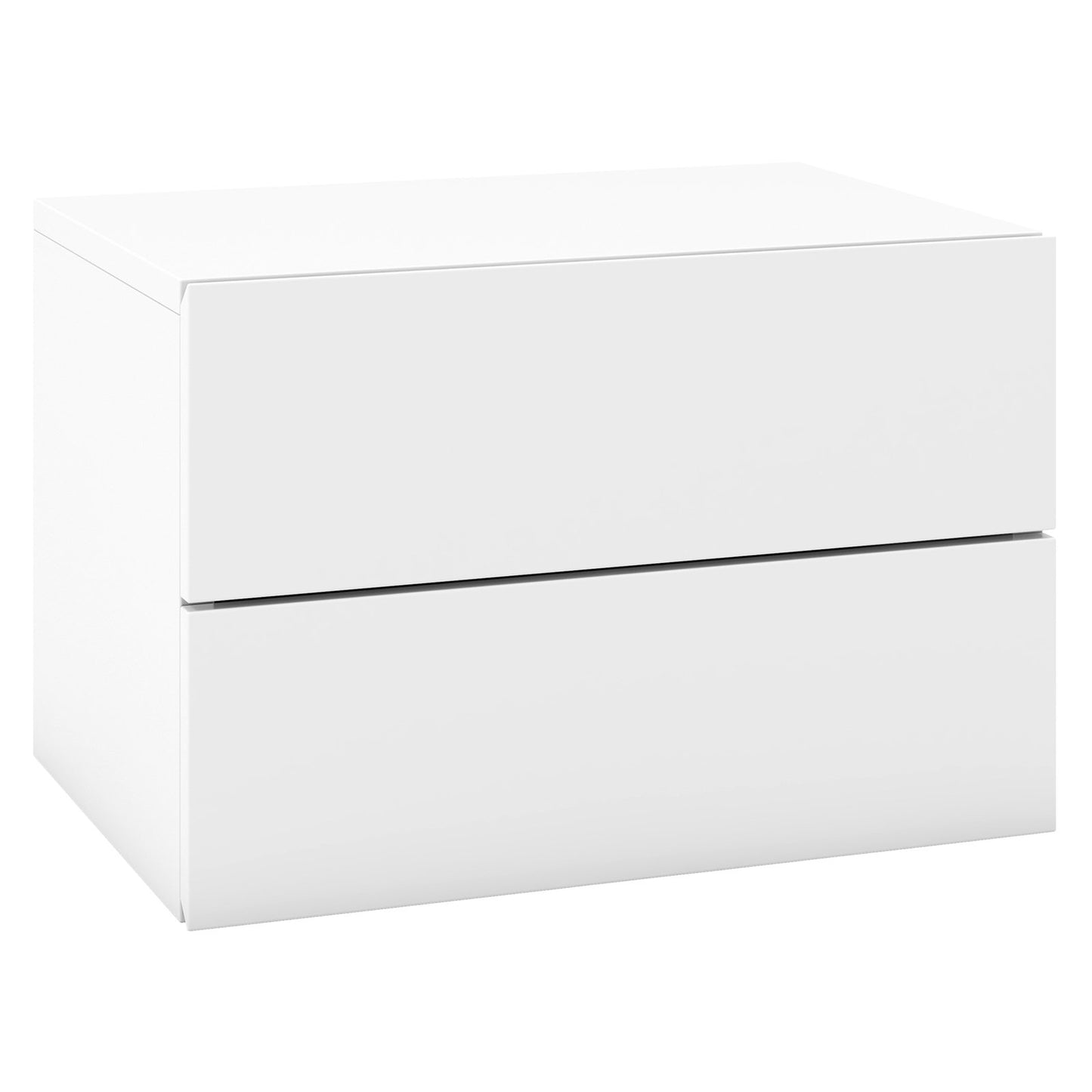 Floating Nightstand with Drawers and Storage Shelf-White Kids Crystal