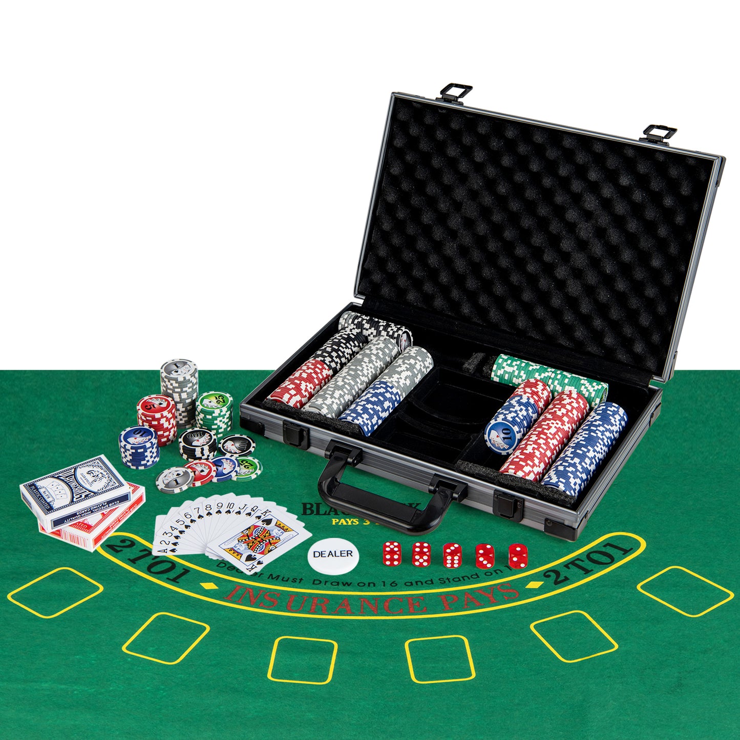 Texas Holdem Poker Chip Set Casino Poker Chips with 400 Pieces Chips-Black Kids Crystal