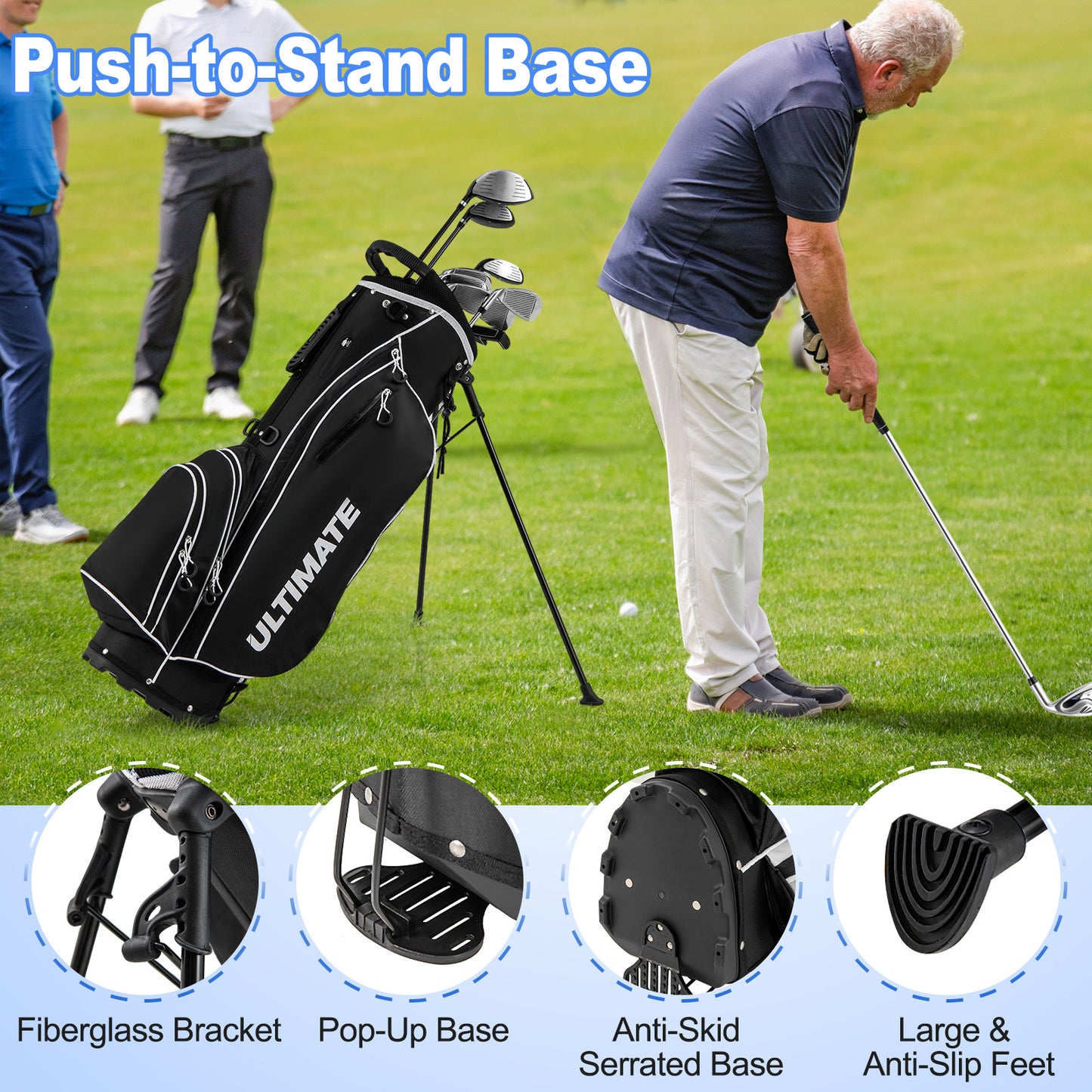 Men’s Profile Complete Golf Club Package Set Includes 10 Pieces-Black Kids Crystal