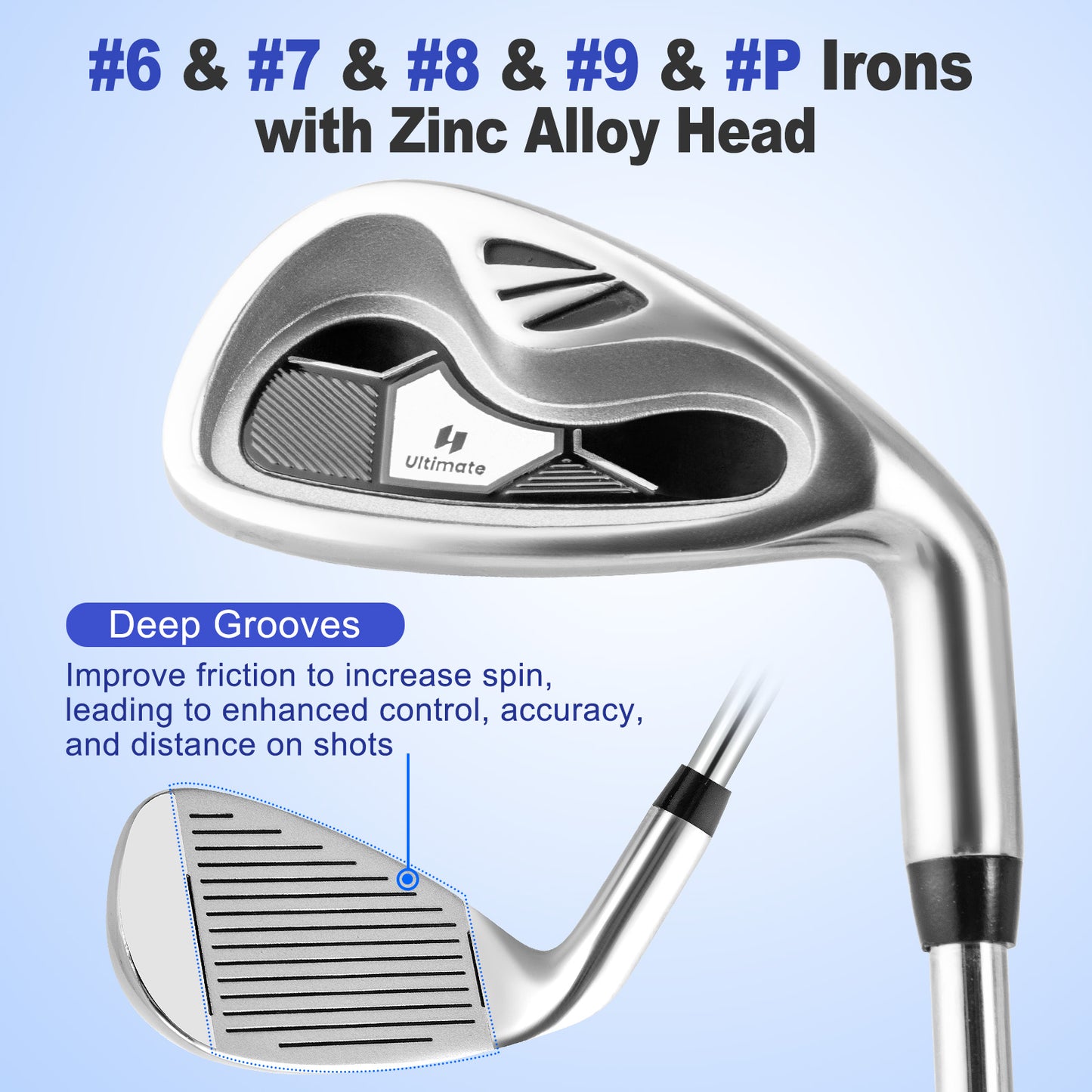 Men’s Profile Complete Golf Club Package Set Includes 10 Pieces-Black Kids Crystal