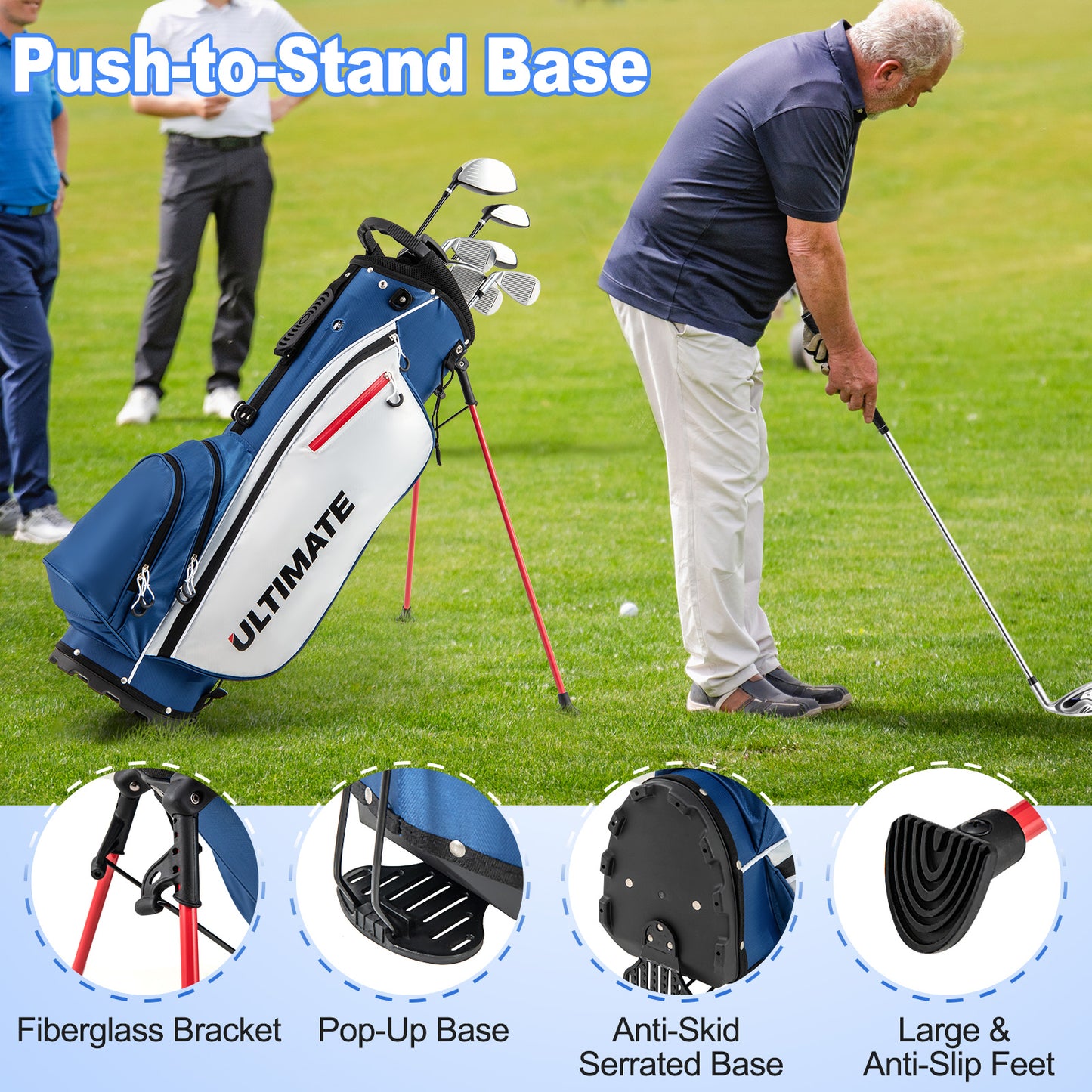 Men’s Profile Complete Golf Club Package Set Includes 10 Pieces-Blue Kids Crystal