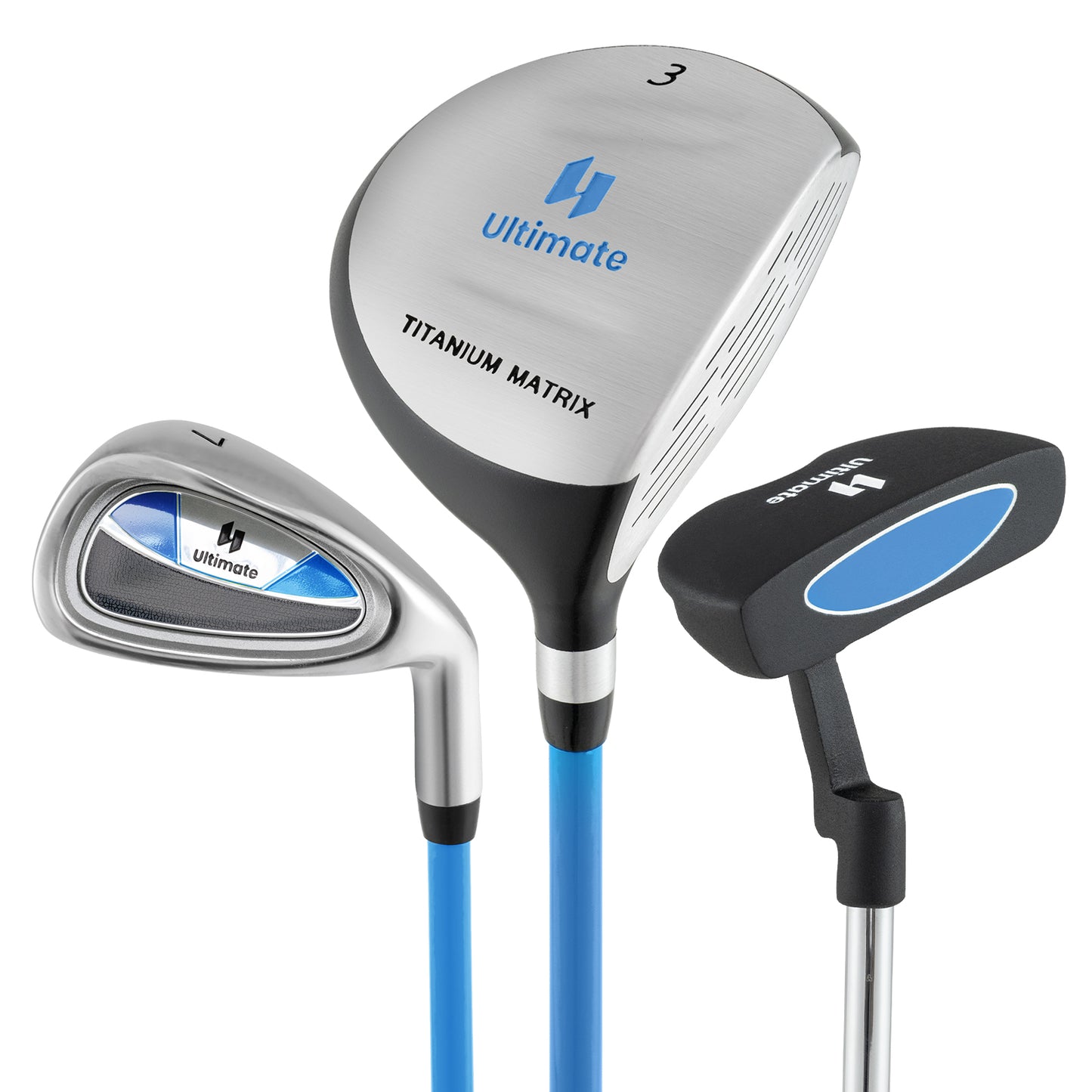 Junior Mallet Putter Individual Gold Club for Kids Ages 11-14-Blue Kids Crystal