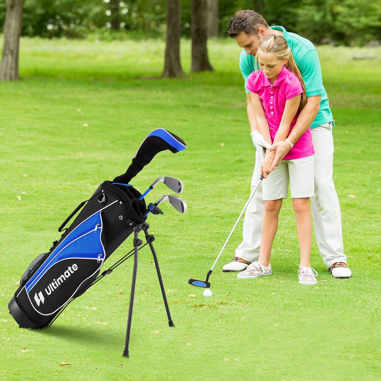 Complete Golf Club Set for Children Age 11-13-Blue Kids Crystal