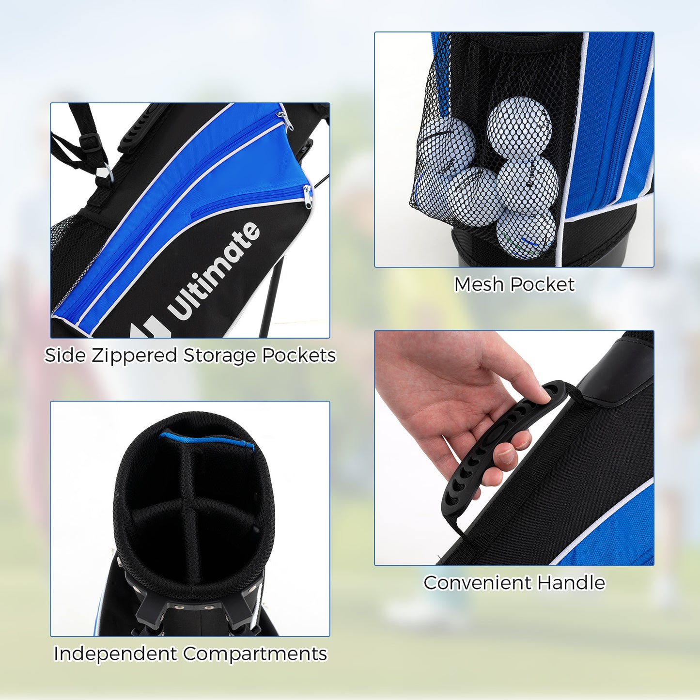 Complete Golf Club Set for Children Age 11-13-Blue Kids Crystal