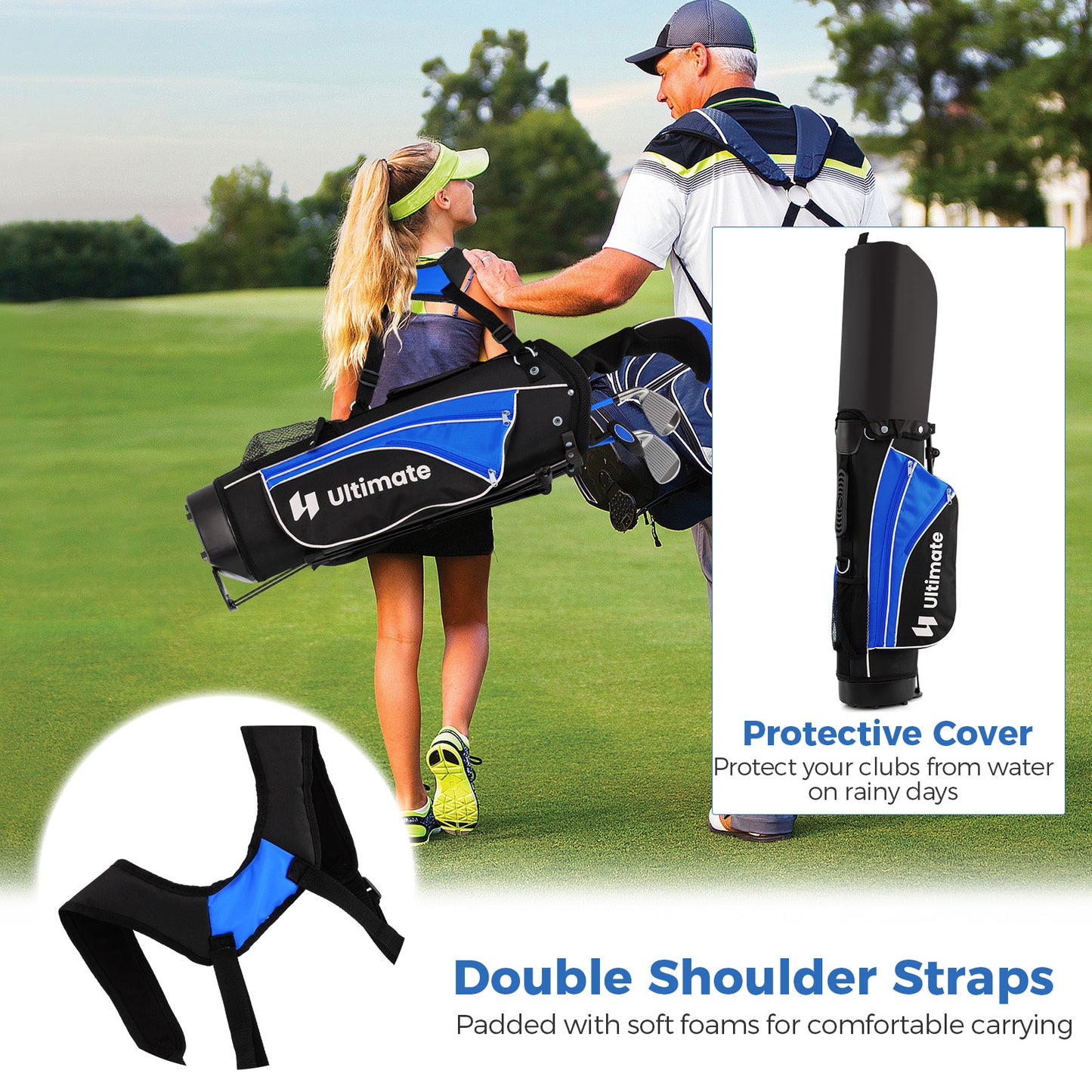 Complete Golf Club Set for Children Age 11-13-Blue Kids Crystal