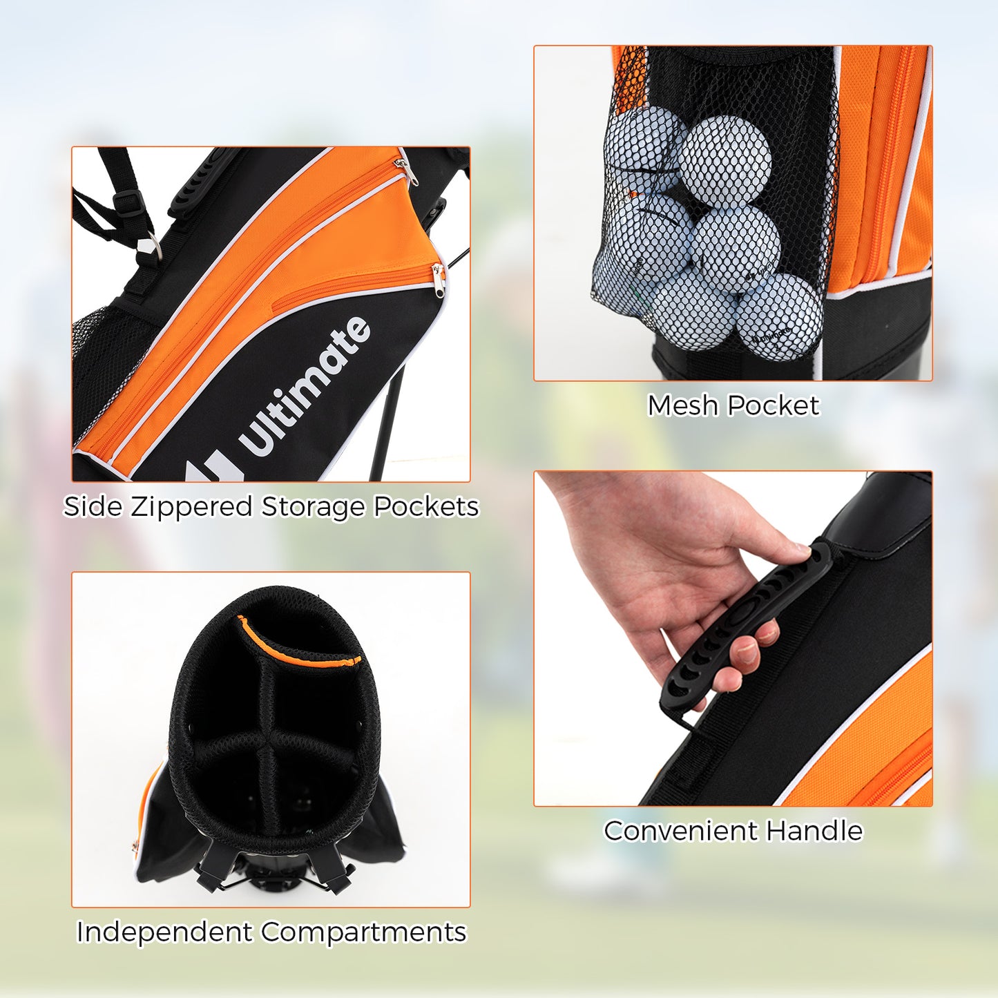 Complete Golf Club Set for Children Age 11-13-Orange Kids Crystal