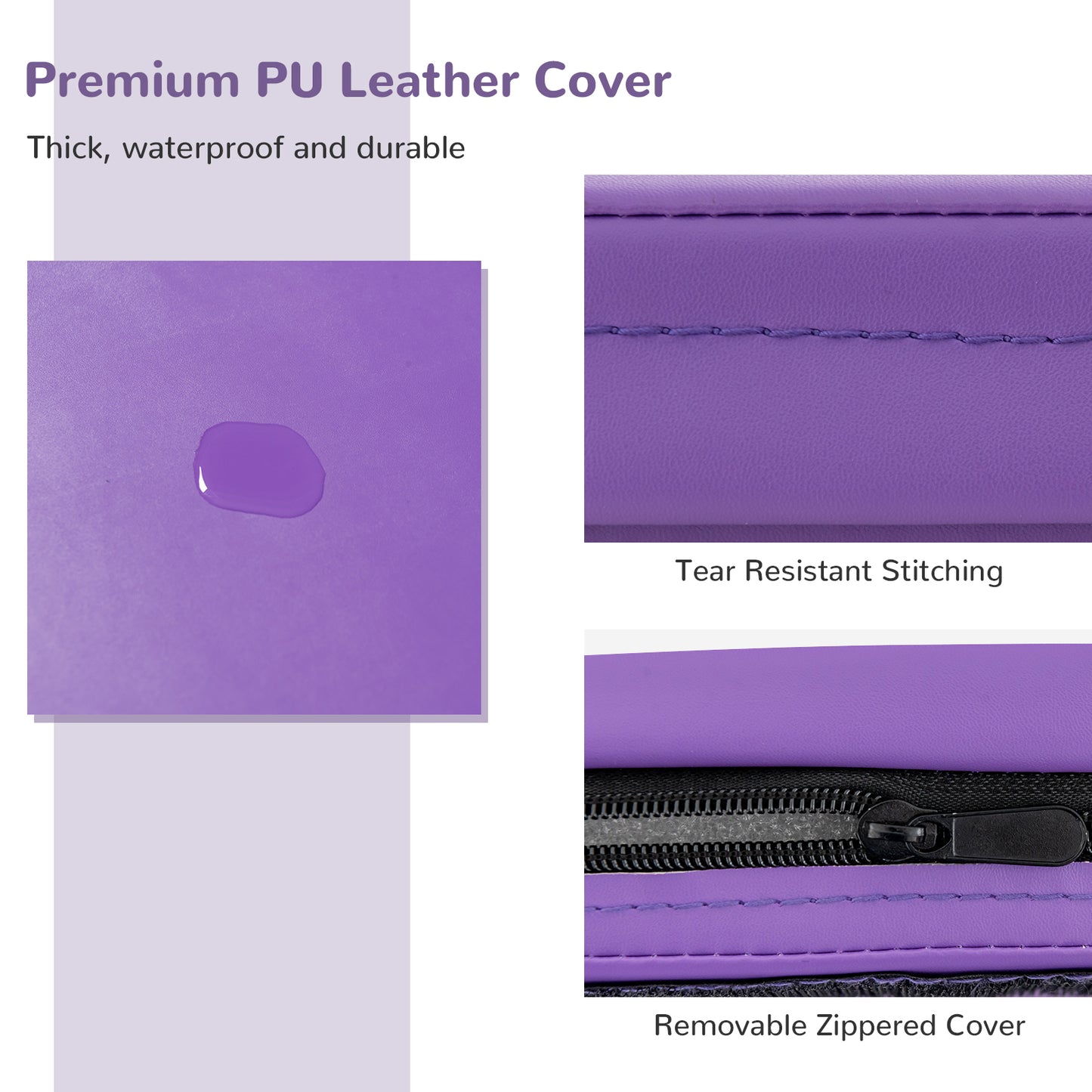 6 x 2 Feet Gymnastic Mat with Carrying Handles for Yoga-Purple Kids Crystal