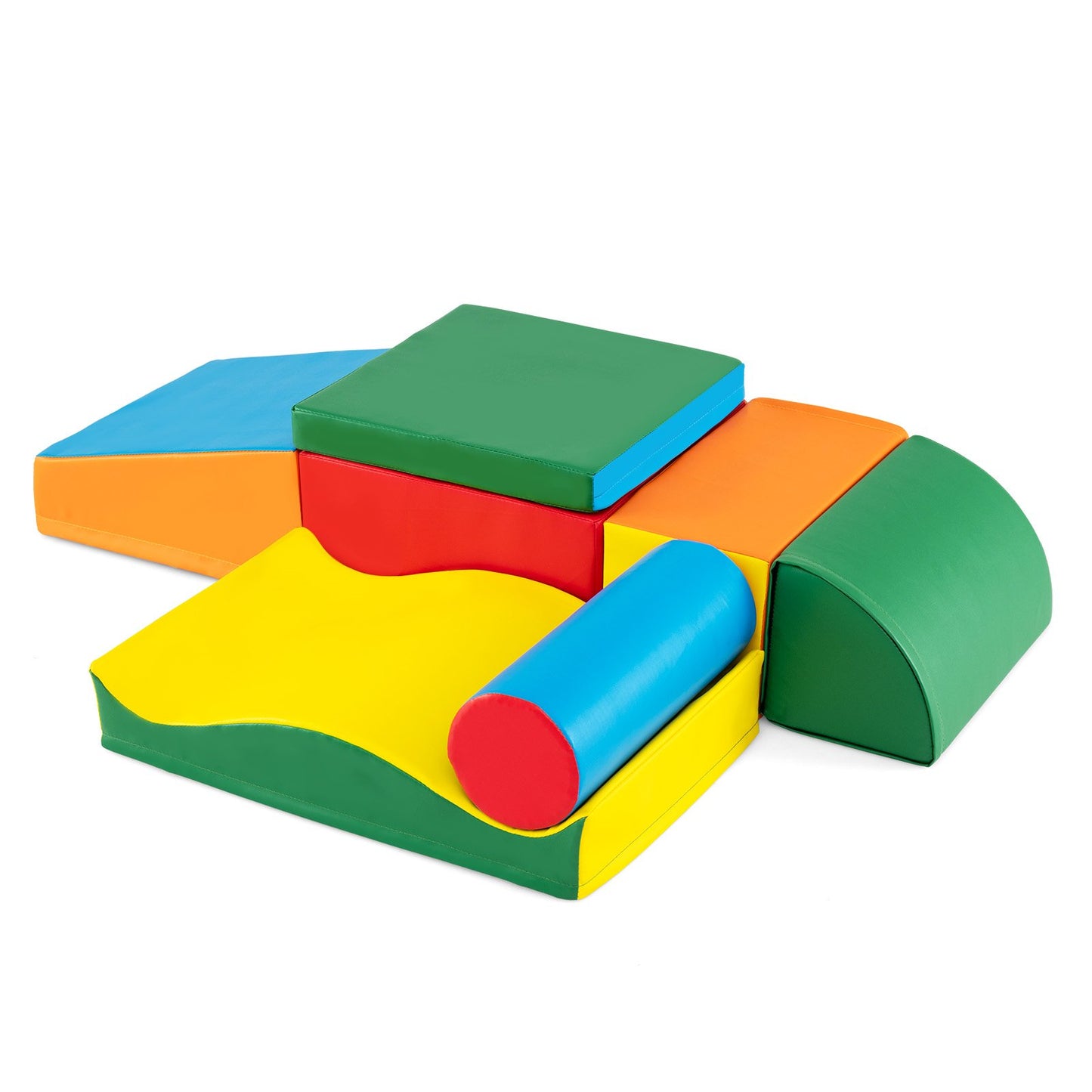 7 Pieces Toddlers Climbing Toys with EPE Foam and Removable PU Leather Kids Crystal