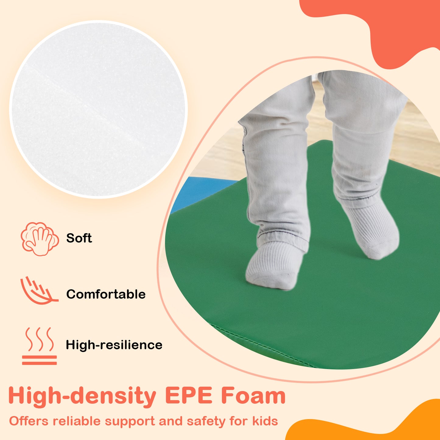 7 Pieces Toddlers Climbing Toys with EPE Foam and Removable PU Leather Kids Crystal