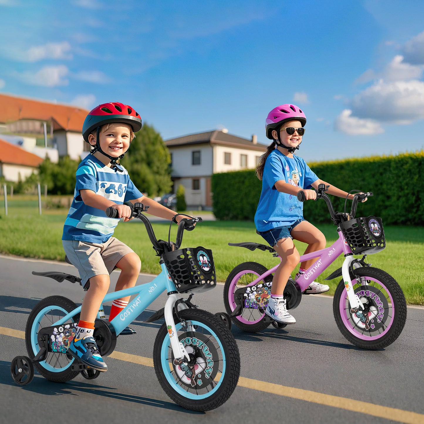 14 Inch Kids Bike for 3-5 Years Old Sport Bicycle with Adjustable Handlebar and Saddle-14 inches Kids Crystal