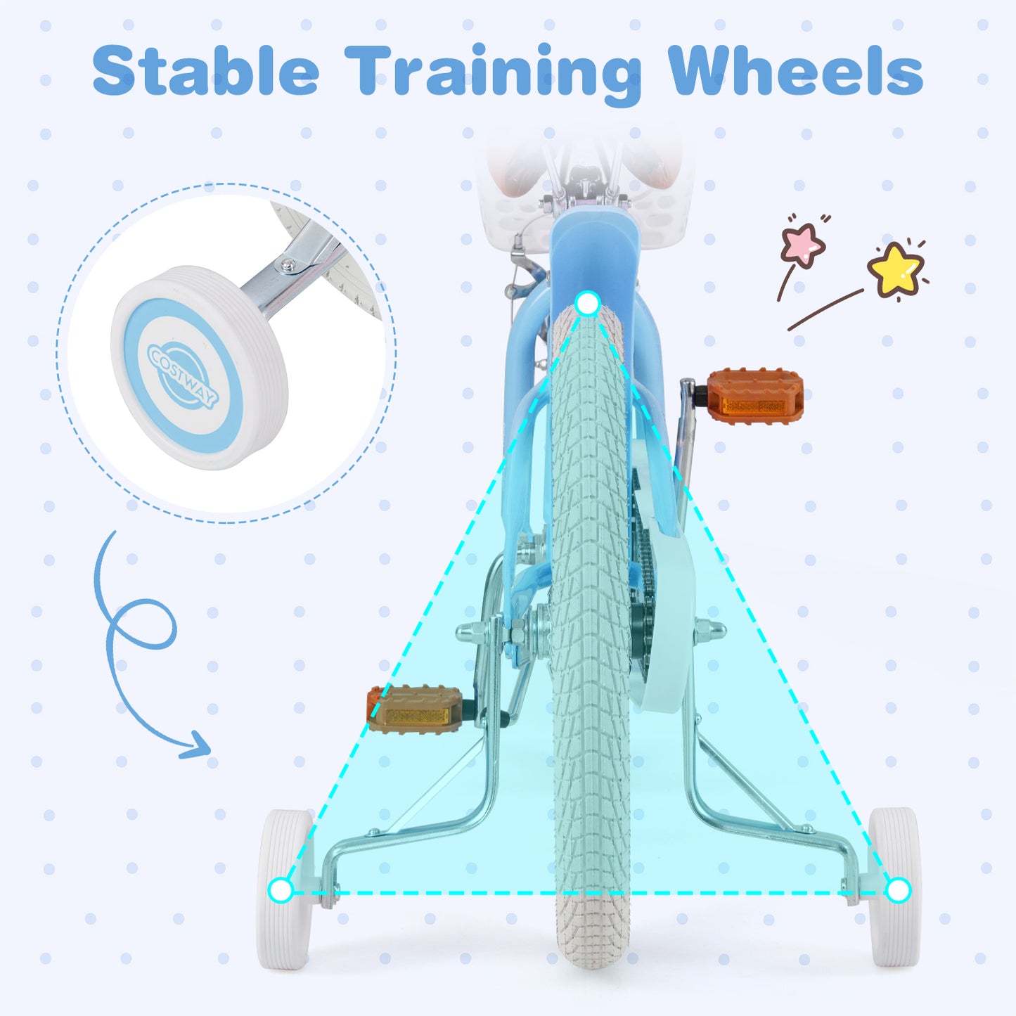 18 Inch Kids Bike with Adjustable Handlebar and Seat for 4-8 Year Old Kids Crystal