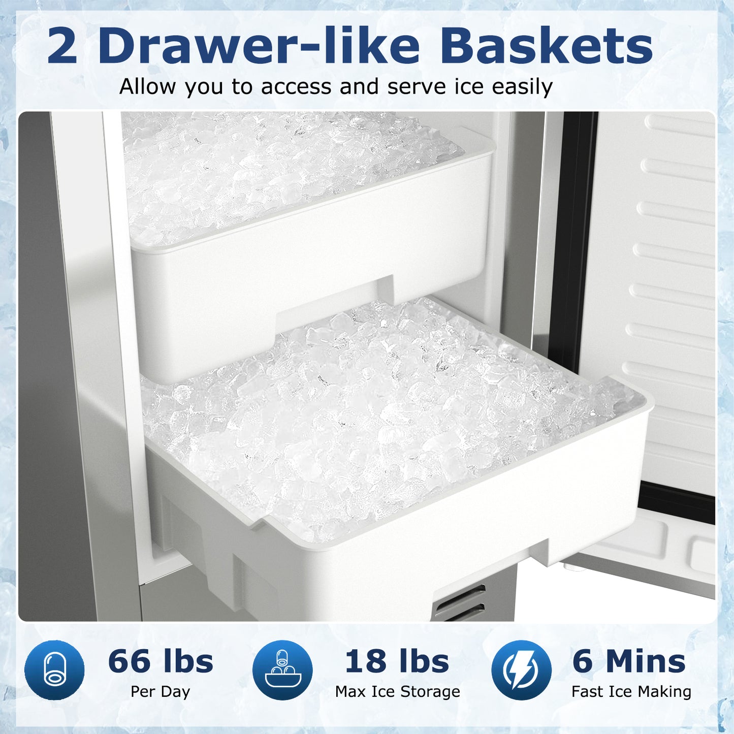 Under Counter Nugget Ice Maker with Self-Cleaning and 24H Timer-Silver Kids Crystal