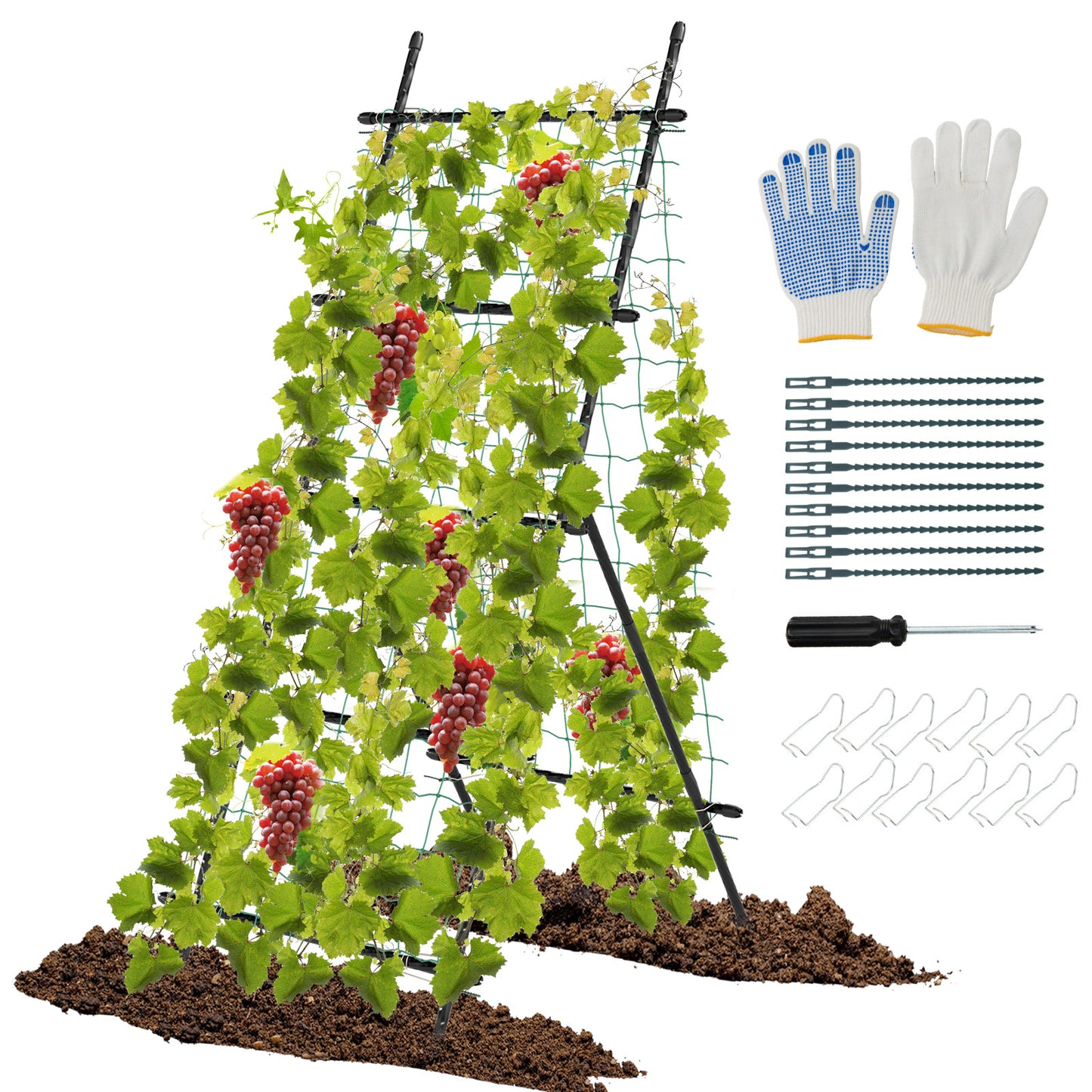 74 Inch Tall Garden Trellis for Flower Vine Vegetable Fruit Pea-Black Kids Crystal