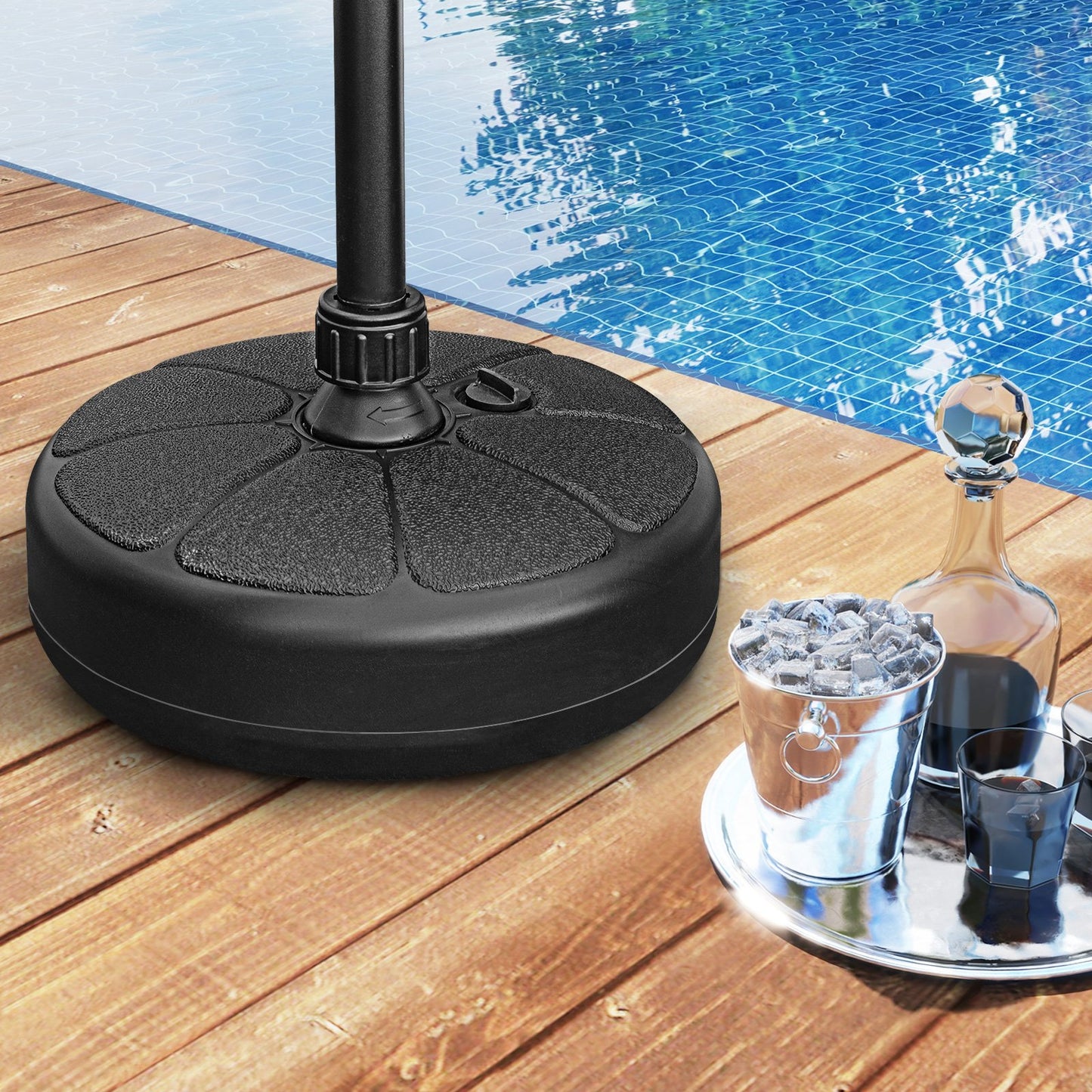27 lbs Fillable Round Umbrella Base Stand for Yard Garden Poolside Kids Crystal