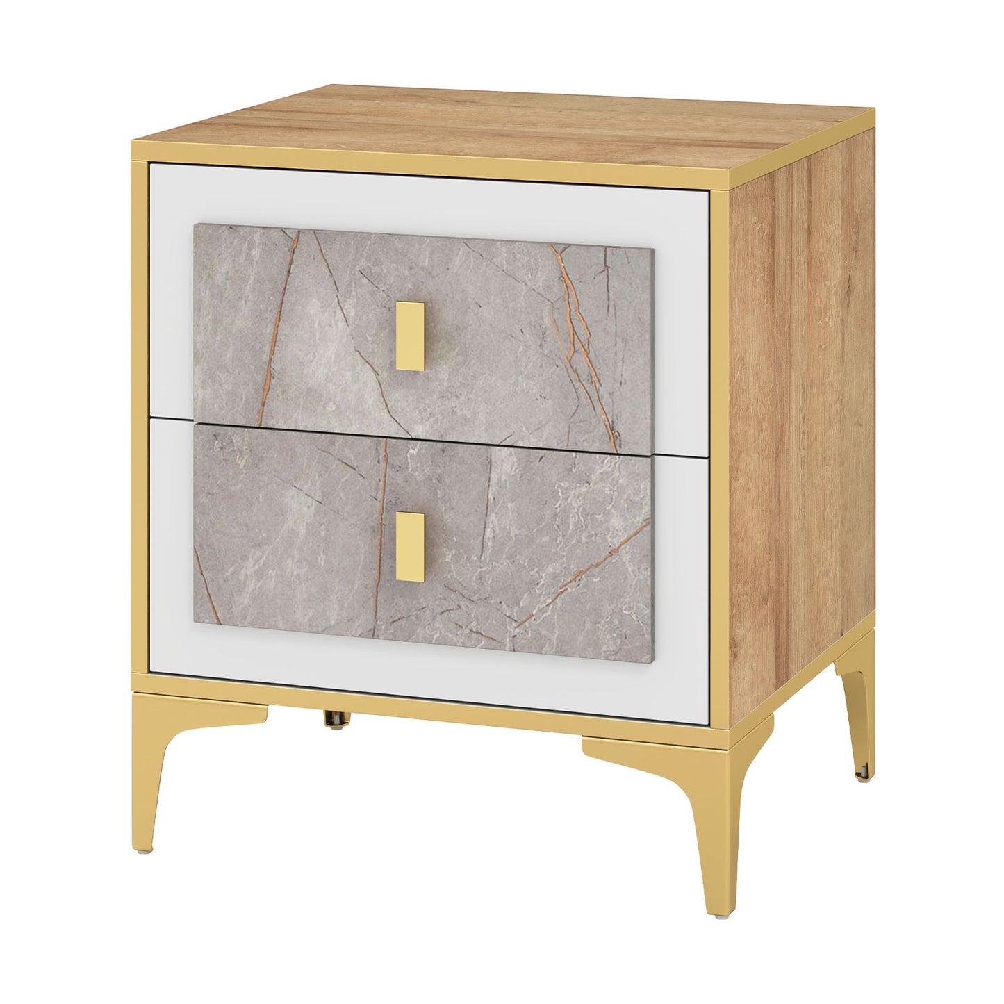 Nightstand with 2 Pull-out Drawers for Living Room Bedroom Kids Crystal