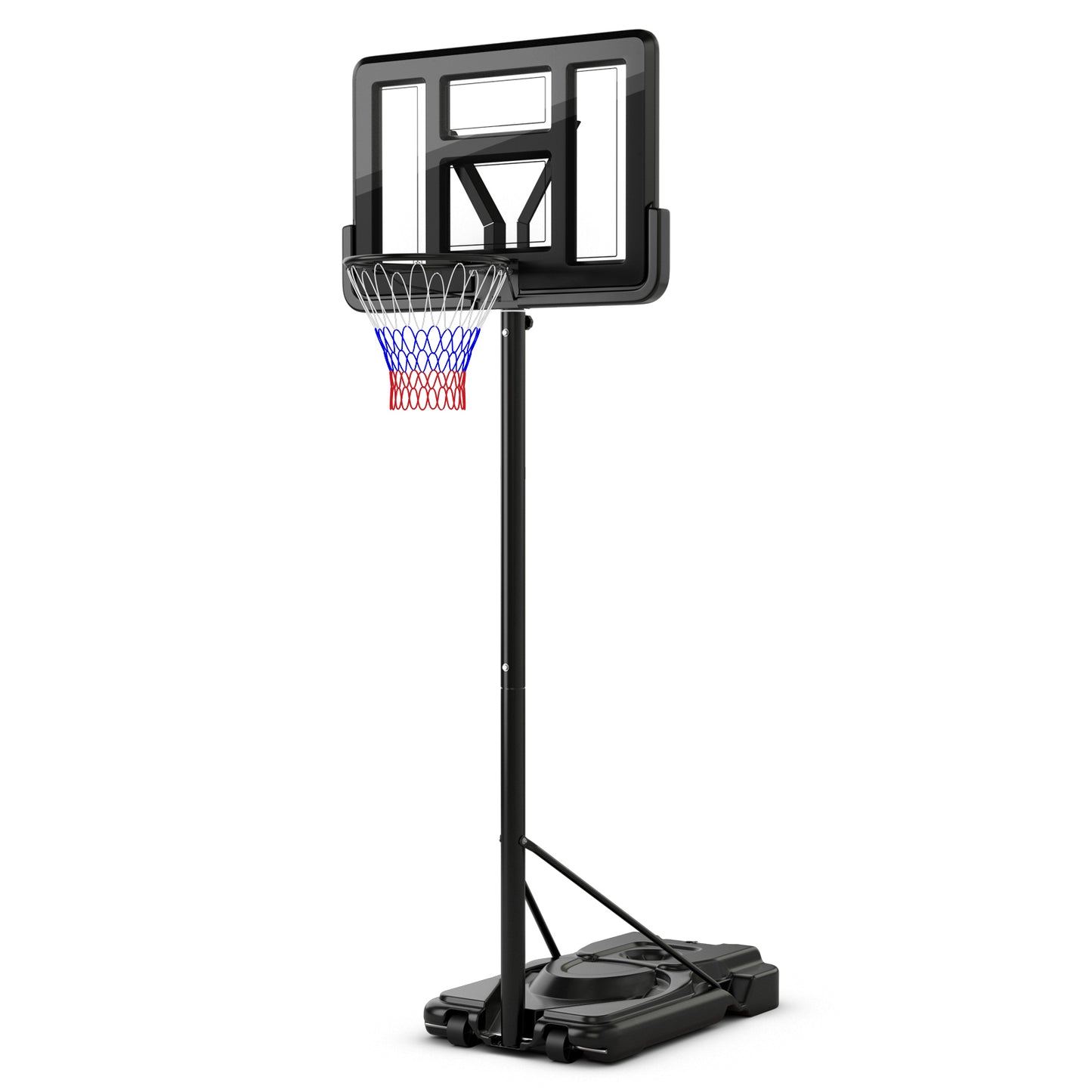 Portable Basketball Hoop with 9-Position Adjustable Height Kids Crystal