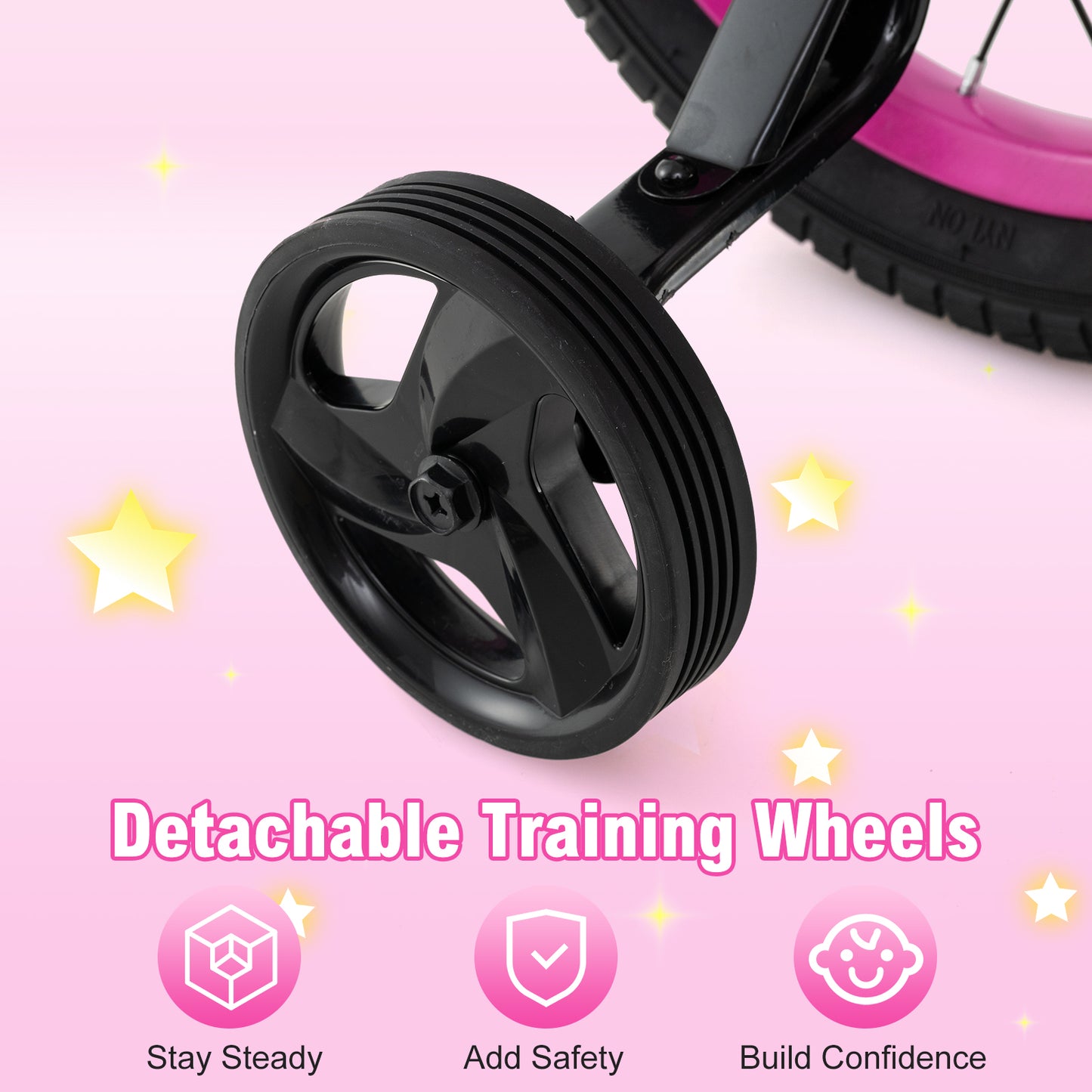 12 Inch Kids Bike Adjustable Bicycle with Front Basket for Children Aged 3-4 Years Old Kids Crystal