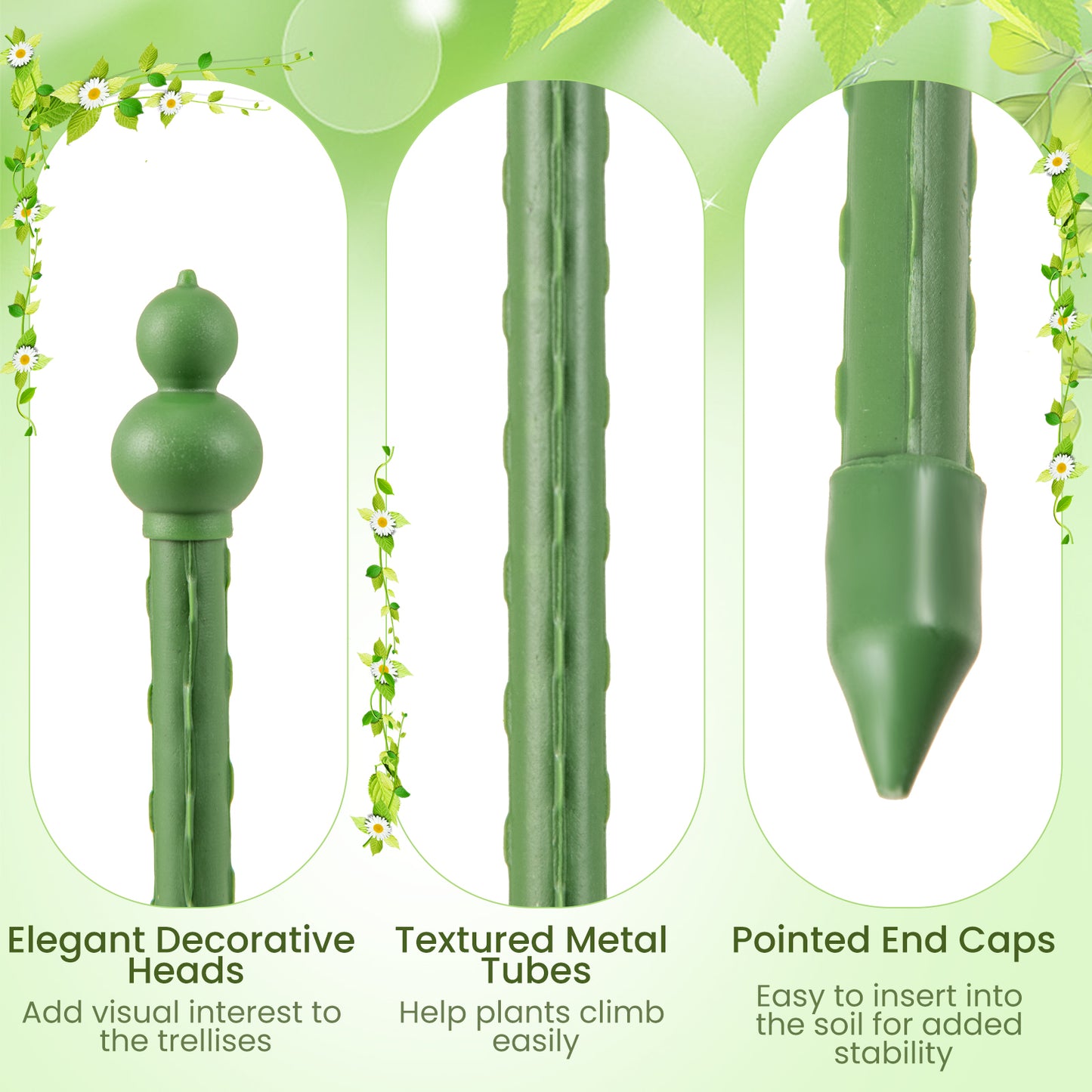 2-Pack Garden Trellis Tomato Cage with Adjustable Height-Green Kids Crystal