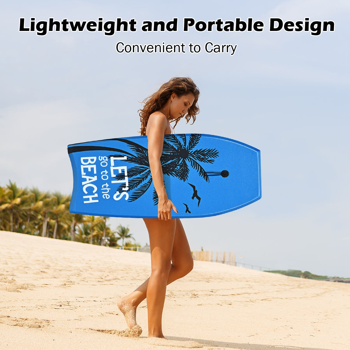 Super Lightweight Bodyboard Surfing with Leash EPS Core Boarding-L Kids Crystal