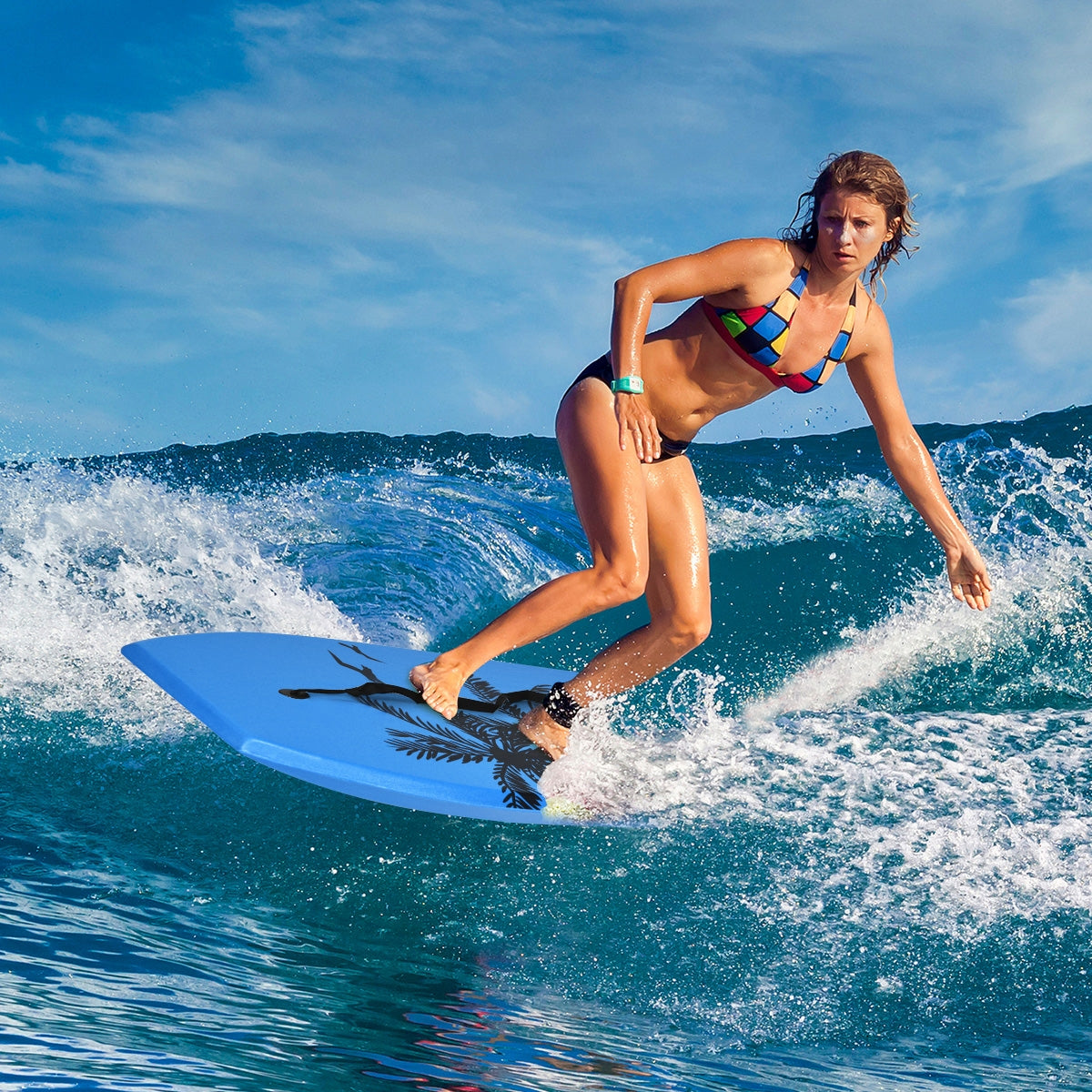 Super Lightweight Bodyboard Surfing with Leash EPS Core Boarding-L Kids Crystal