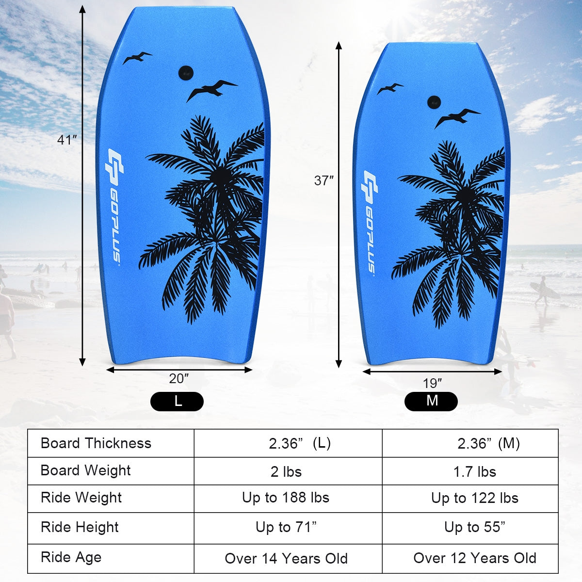 Super Lightweight Bodyboard Surfing with Leash EPS Core Boarding-L Kids Crystal