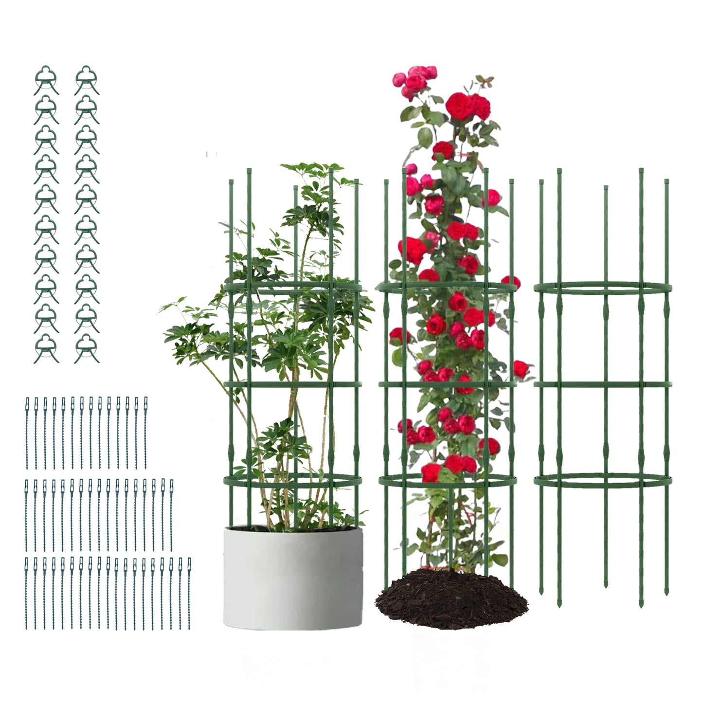 3 Pack 60 inch Adjustable Tall Plant Support Trellis for Climbing Plants Kids Crystal