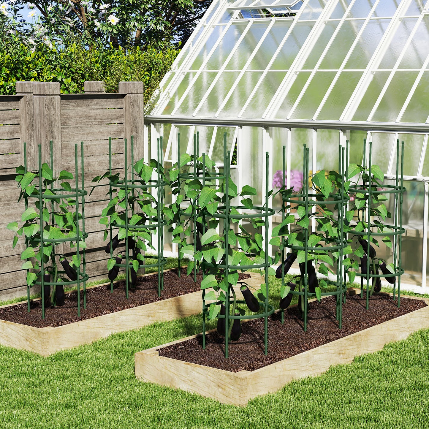 3 Pack 60 inch Adjustable Tall Plant Support Trellis for Climbing Plants Kids Crystal