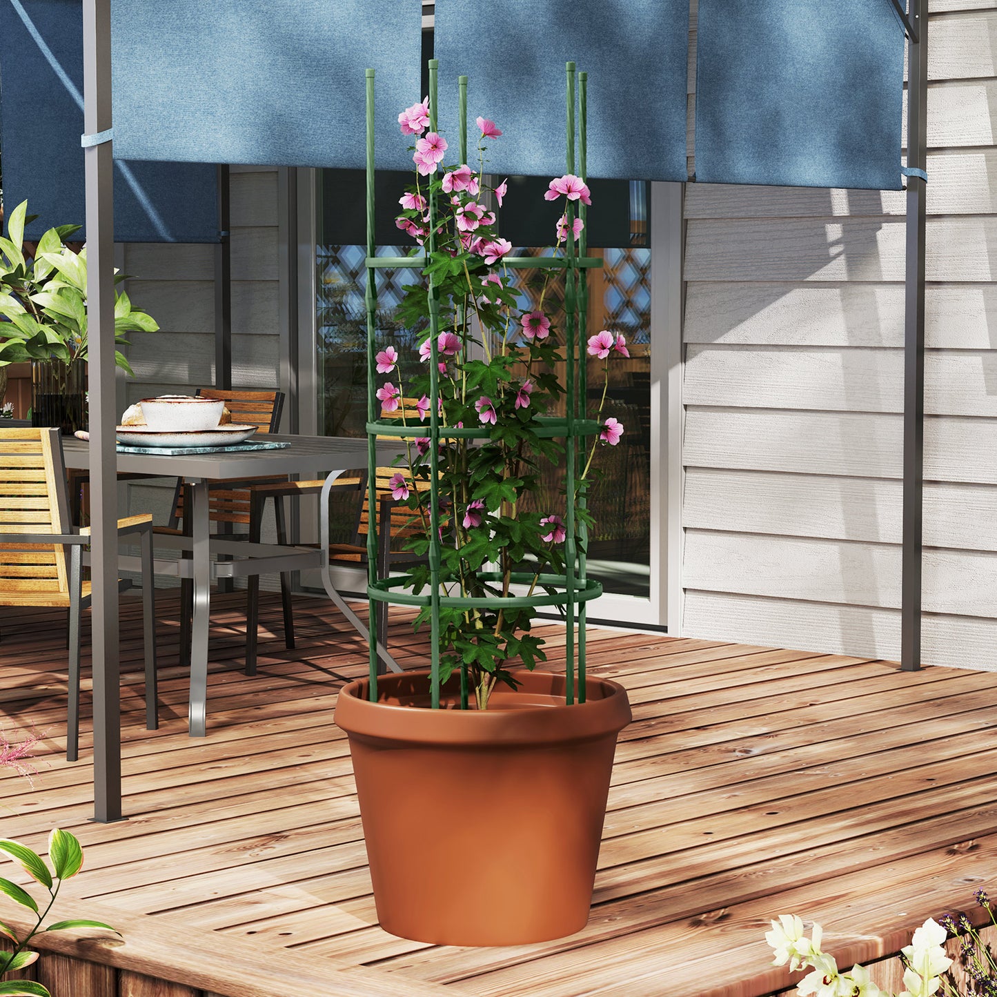 3 Pack 60 inch Adjustable Tall Plant Support Trellis for Climbing Plants Kids Crystal