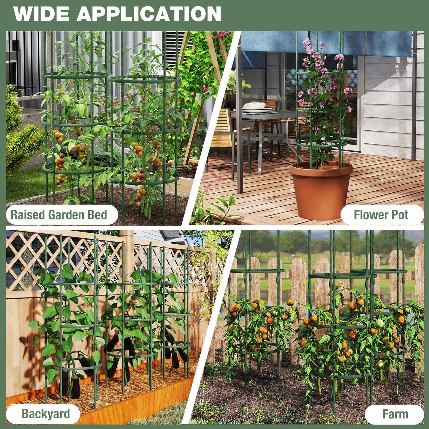 3 Pack 60 inch Adjustable Tall Plant Support Trellis for Climbing Plants Kids Crystal
