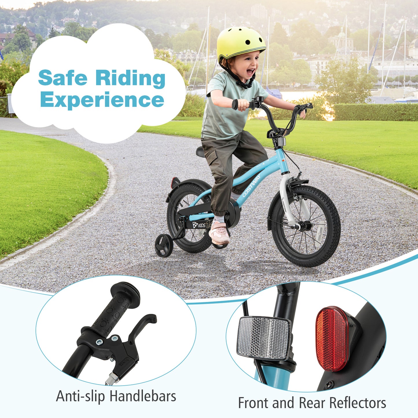 14-Inch Kids Bike for 3-5 Years Old Children Bicycle with Training Wheels Kids Crystal
