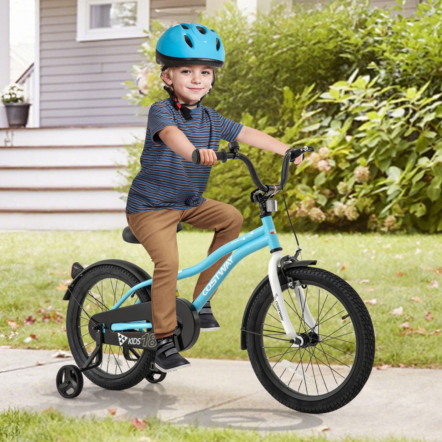 18-Inch Kids Bike for 4-8 Years Old Children Bicycle with Training Wheels Kids Crystal