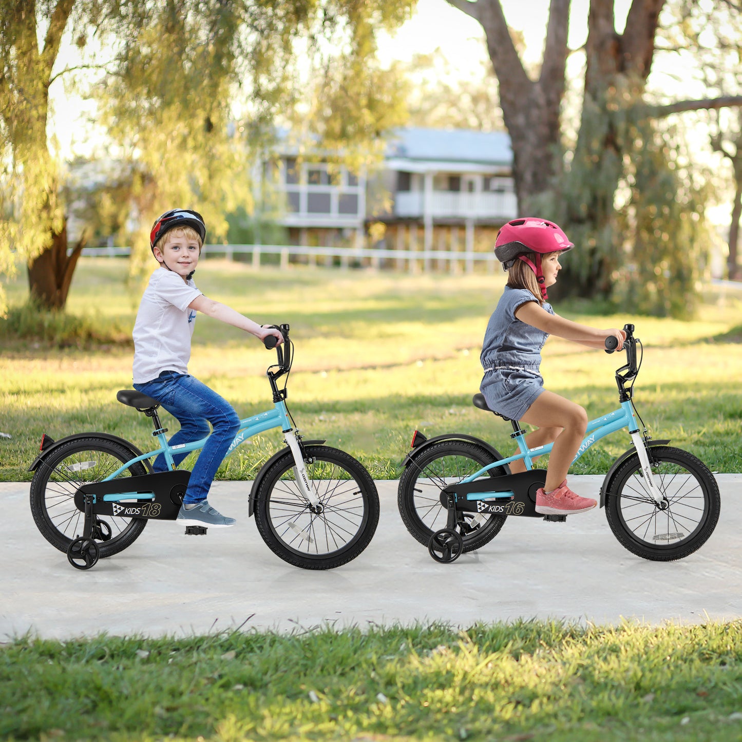 18-Inch Kids Bike for 4-8 Years Old Children Bicycle with Training Wheels Kids Crystal