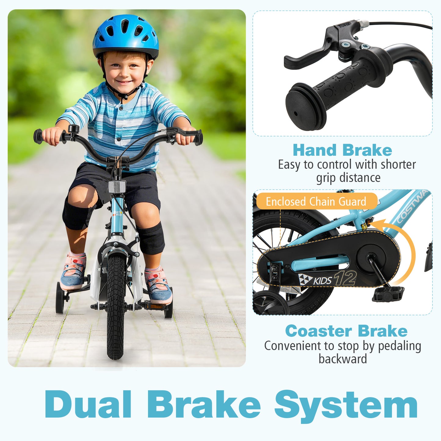 12-Inch Kids Bike for 3-4 Years Old Children Bicycle with Training Wheels Kids Crystal