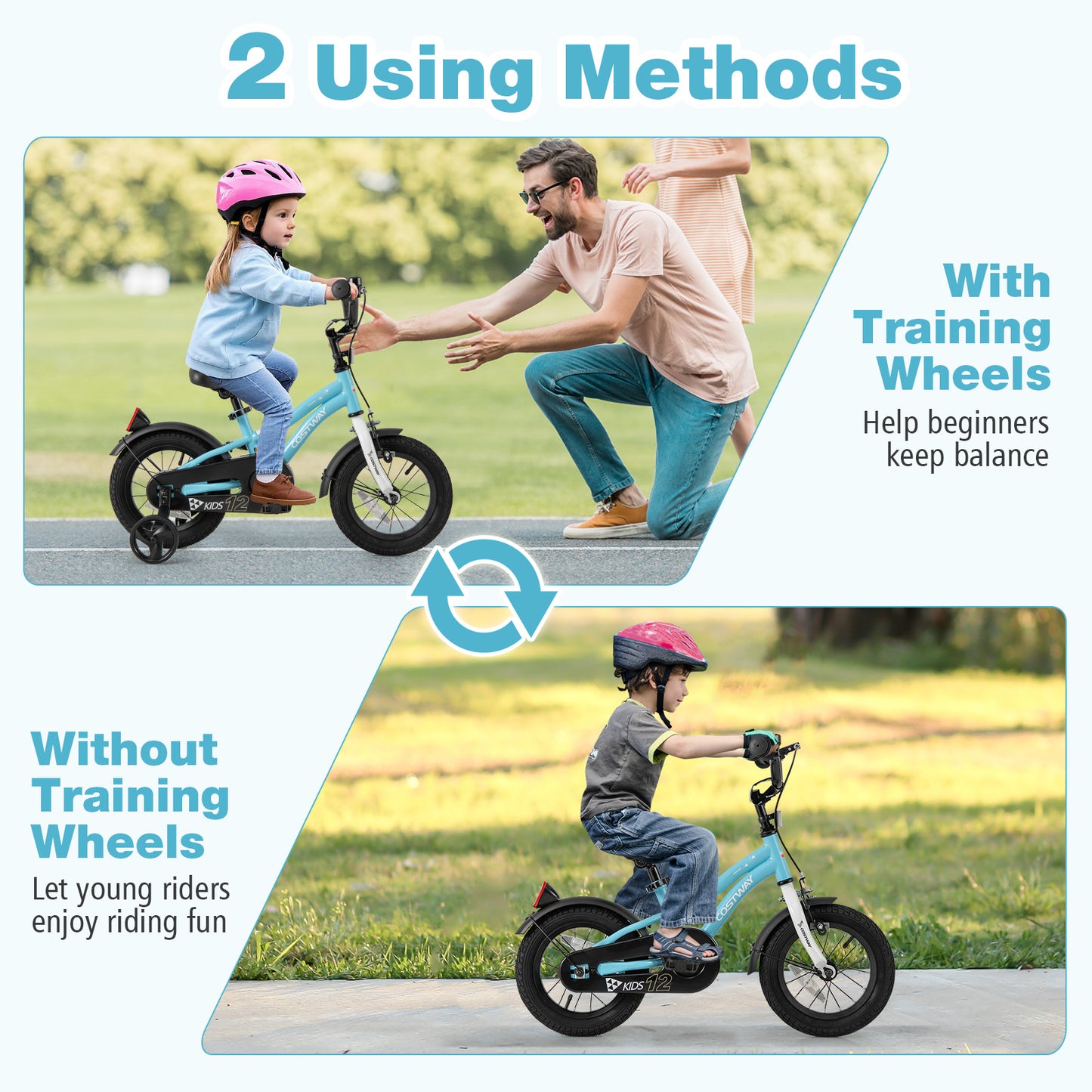 12-Inch Kids Bike for 3-4 Years Old Children Bicycle with Training Wheels Kids Crystal