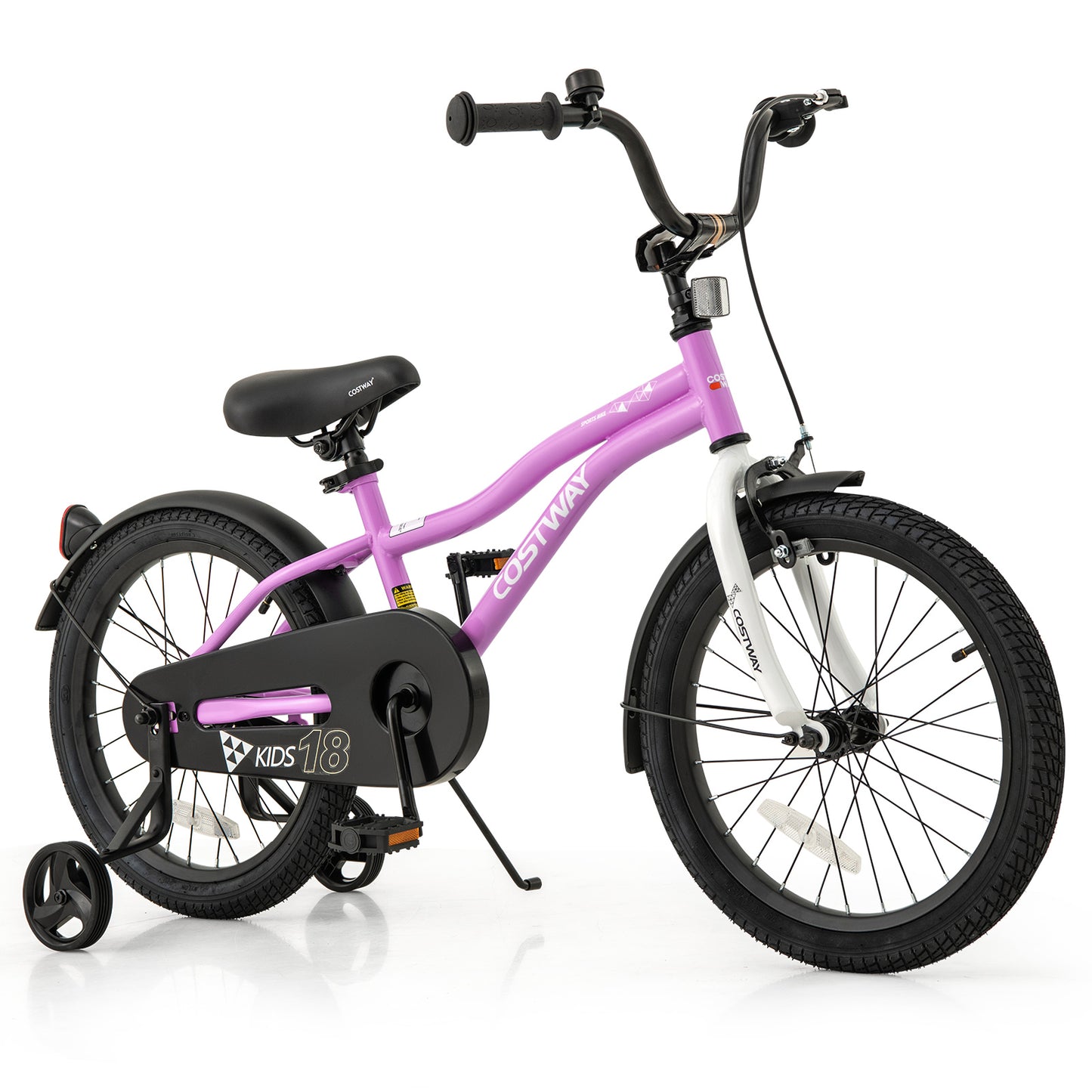Kids Bike 18-Inch Children Training Bicycle with 2 Brake for 4-8 Years Old Kids Crystal