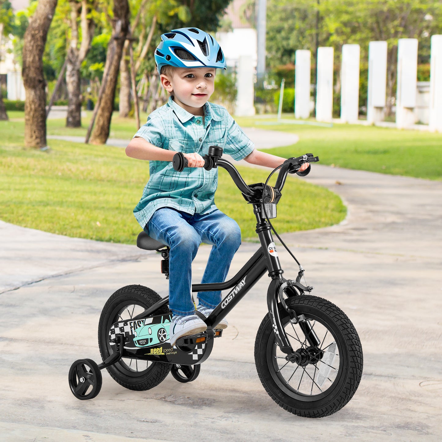12 Inch Kids Bike Adjustable for 3-4 Years Old with Low-Step Frame Kids Crystal
