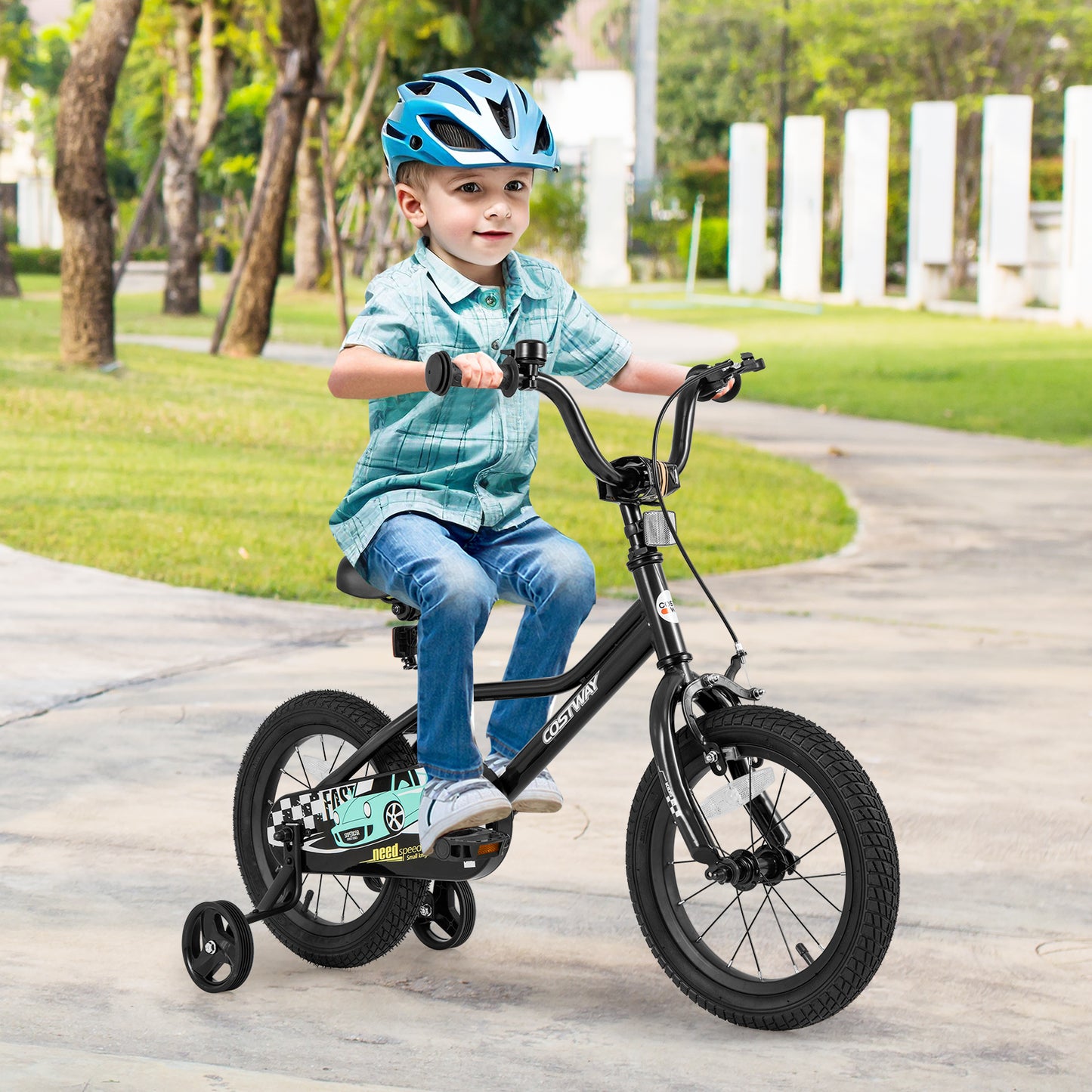 14 Inch Kids Bike Adjustable for 3-5 Years Old with Low-Step Frame Kids Crystal